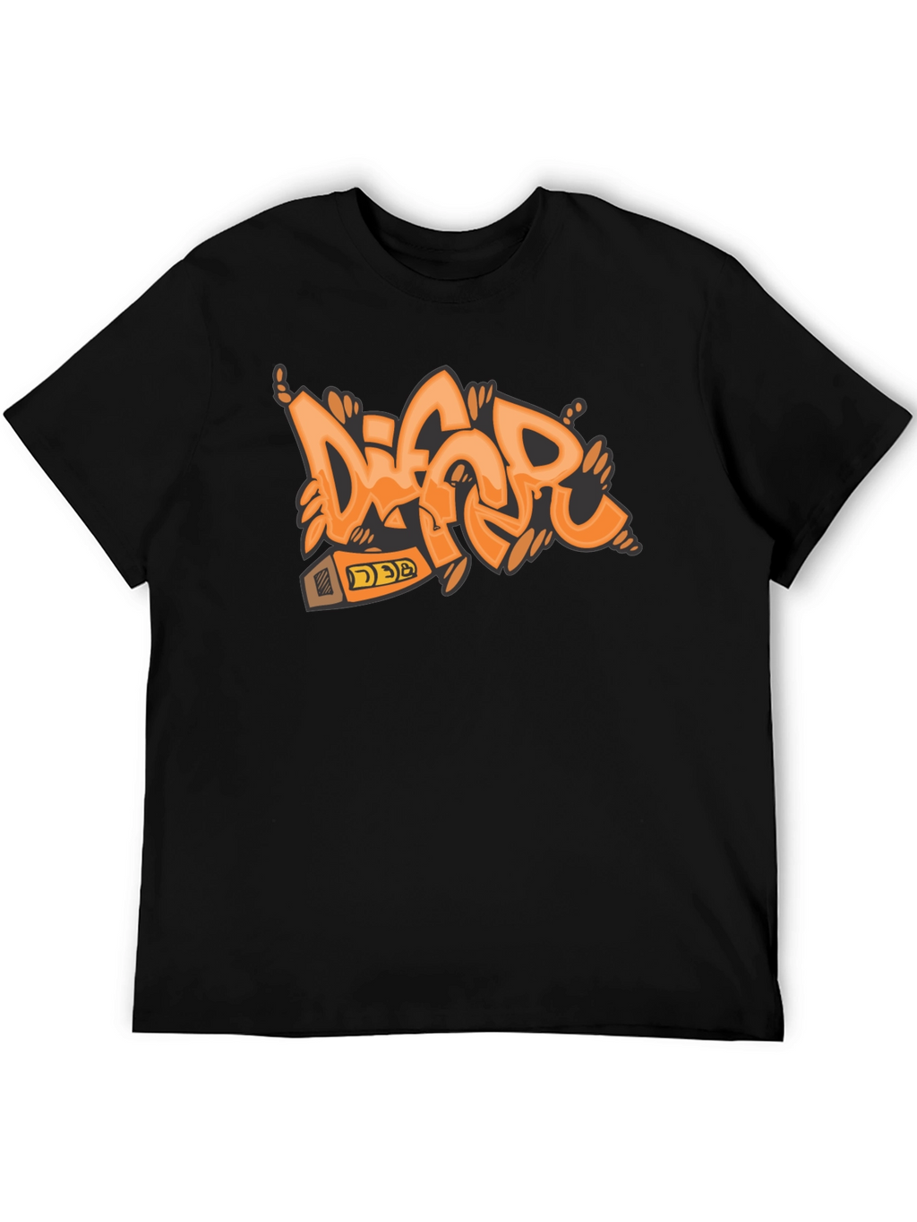 Orange Graffiti Style T-Shirt