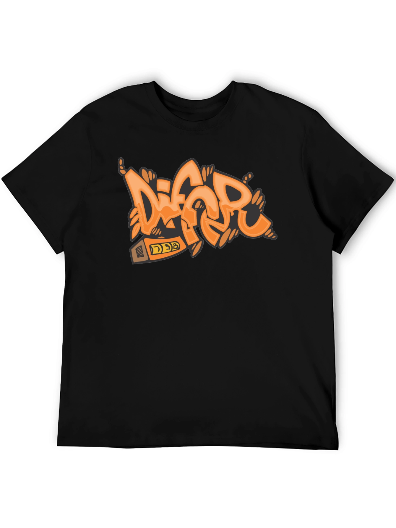 Orange Graffiti Style T-Shirt