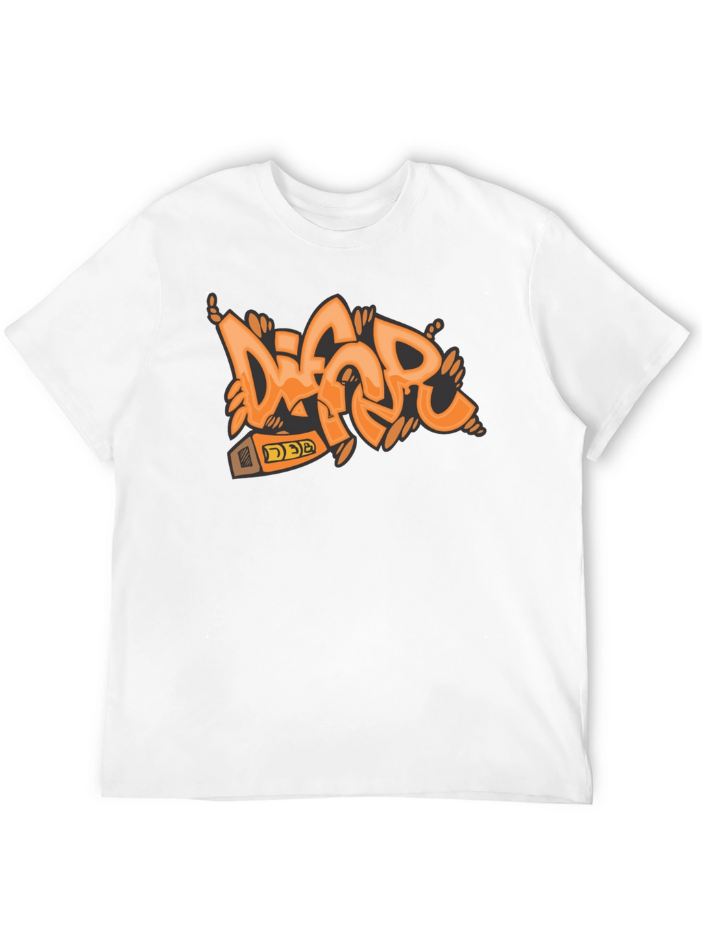 Orange Graffiti Style T-Shirt