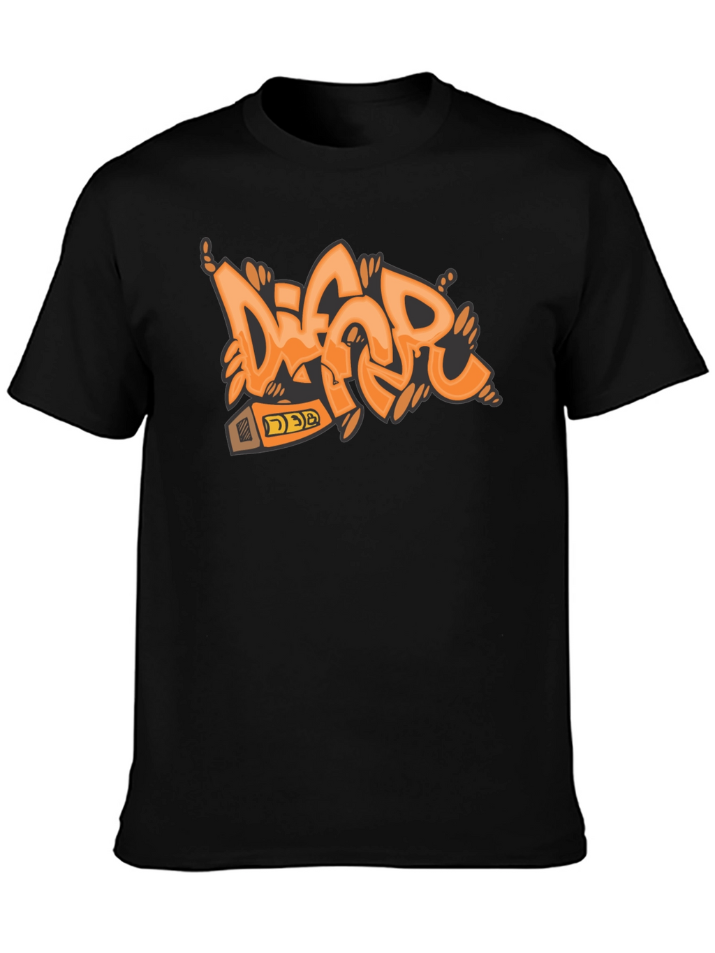 Orange Graffiti Style T-Shirt