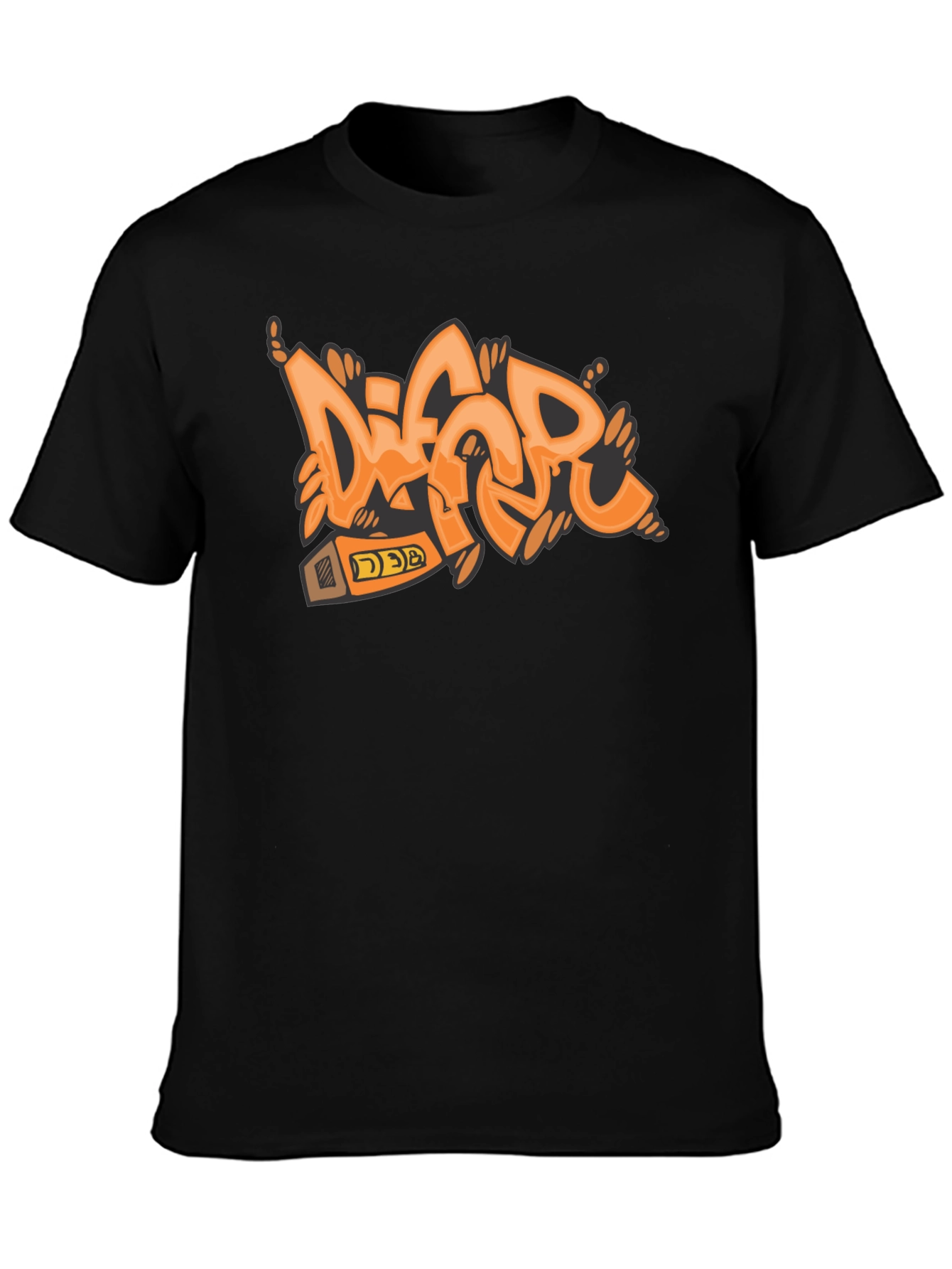 Orange Graffiti Style T-Shirt
