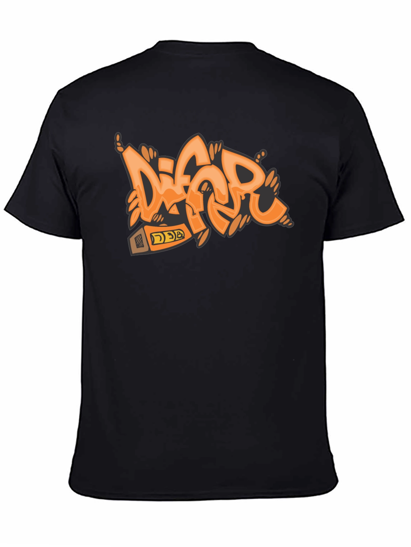 Orange Graffiti Style T-Shirt
