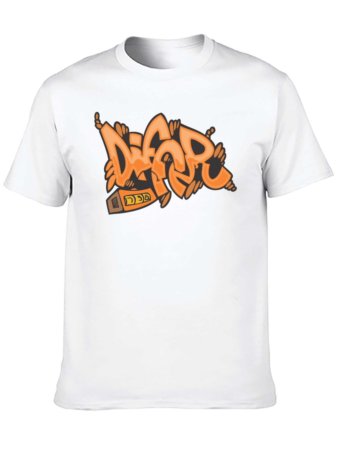 Orange Graffiti Style T-Shirt