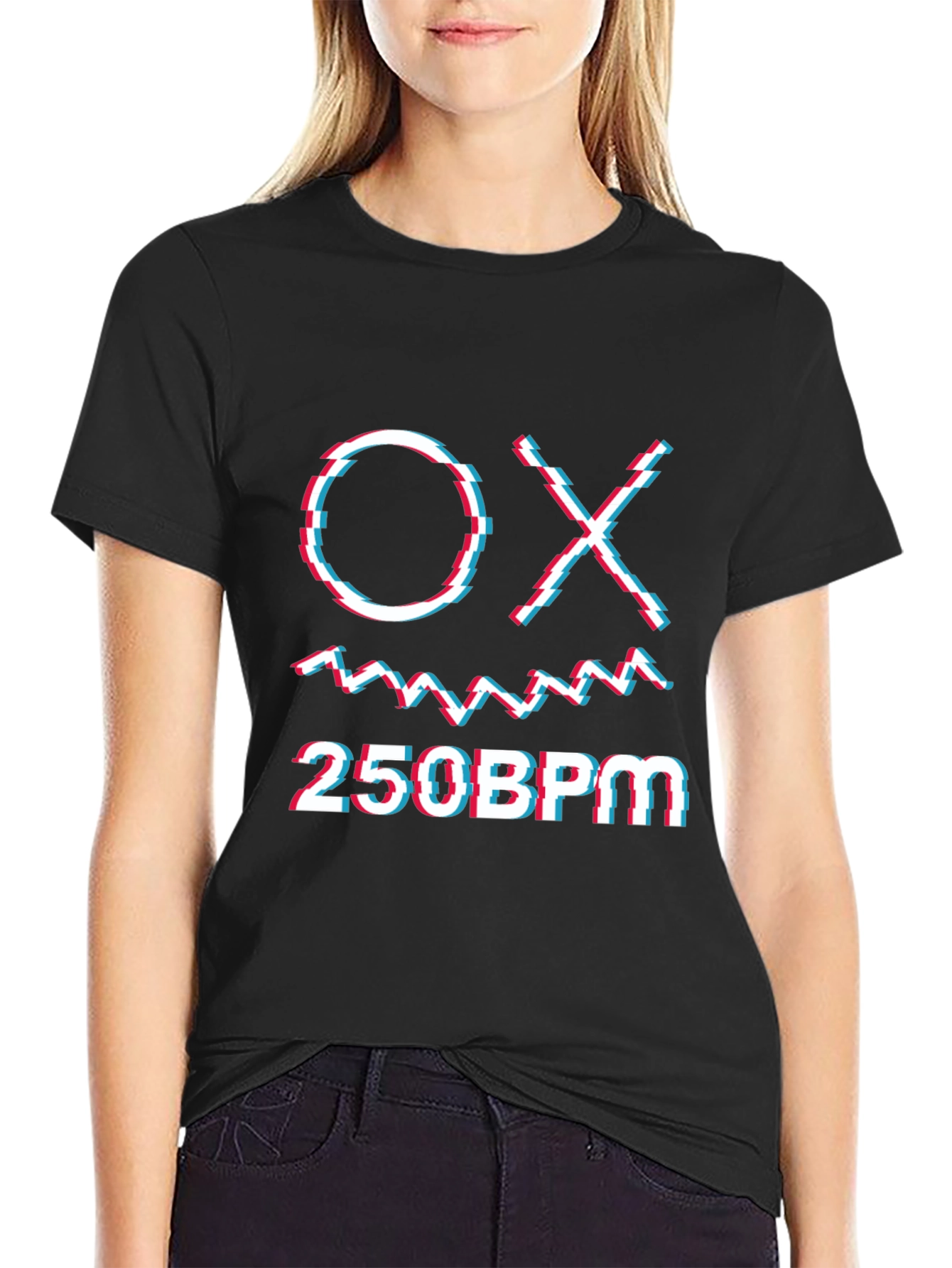 OX 250BPM Graphic Tee - Glitch Style