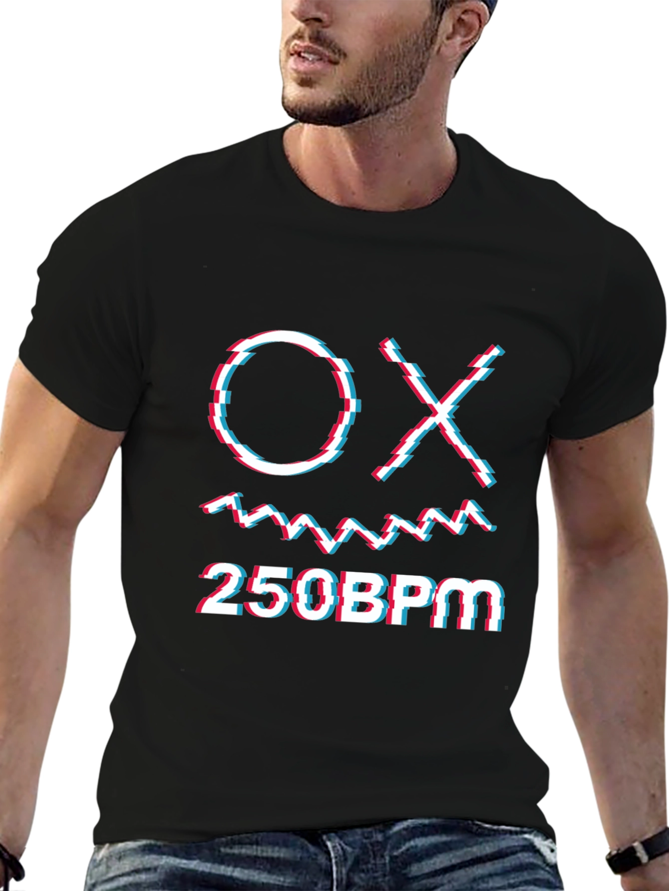 OX 250BPM Graphic Tee - Glitch Style