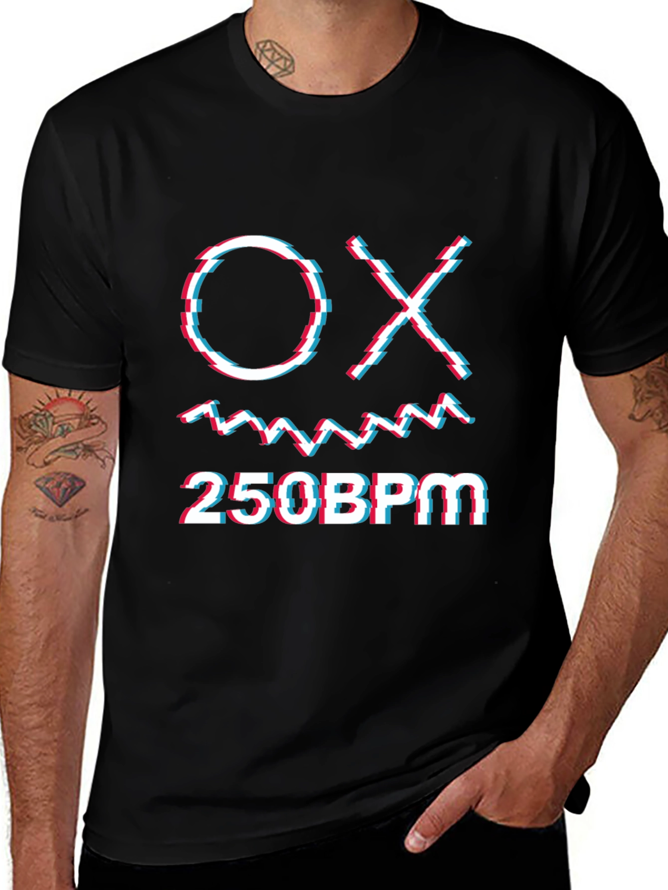 OX 250BPM Graphic Tee - Glitch Style