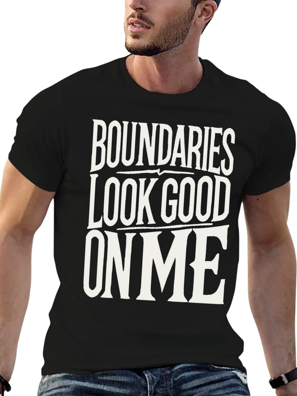 Boundaries Look Good On Me Black T-Shirt