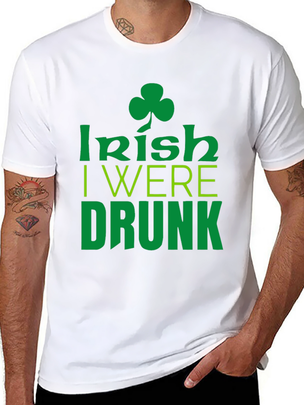 Irish I Were Drunk St. Patricks Day Black T-Shirt