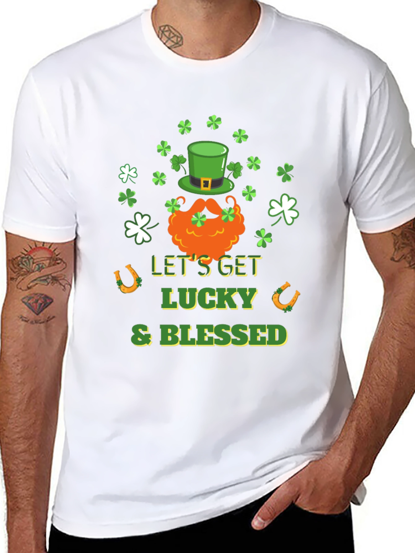 Lucky & Blessed St. Patricks Day Graphic Tee