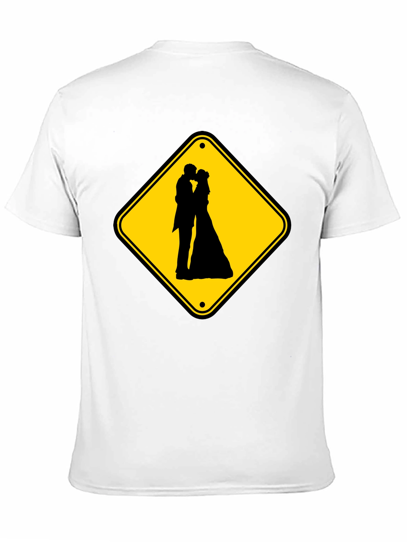 Wedding Ahead Sign T-Shirt - Novelty Black Tee
