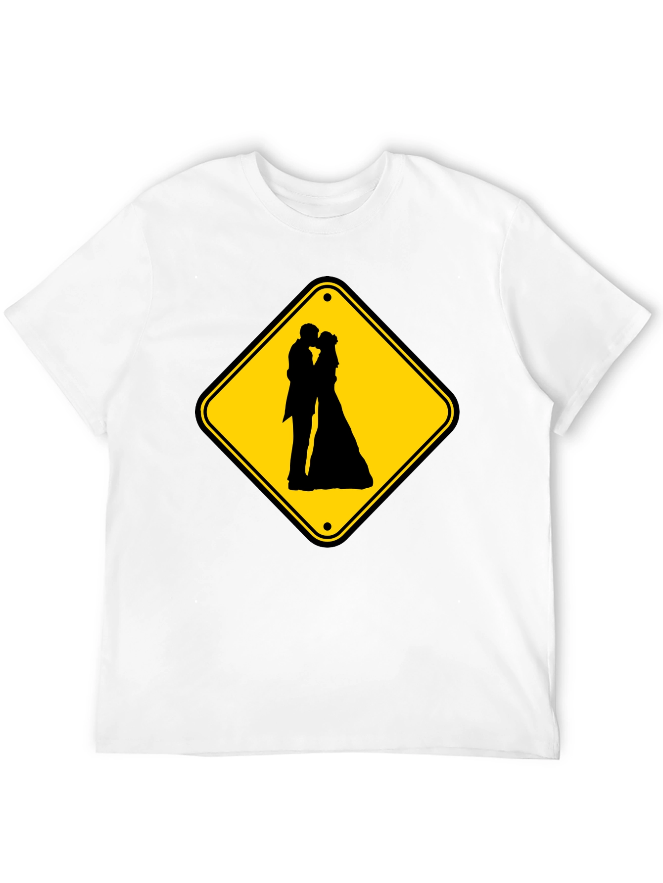 Wedding Ahead Sign T-Shirt - Novelty Black Tee