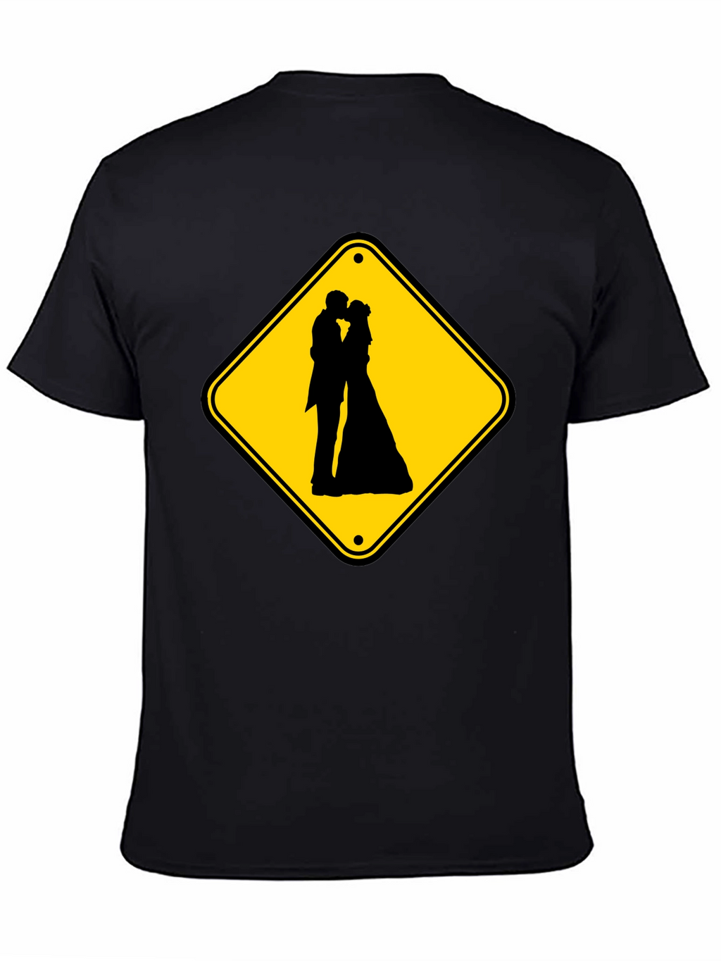 Wedding Ahead Sign T-Shirt - Novelty Black Tee