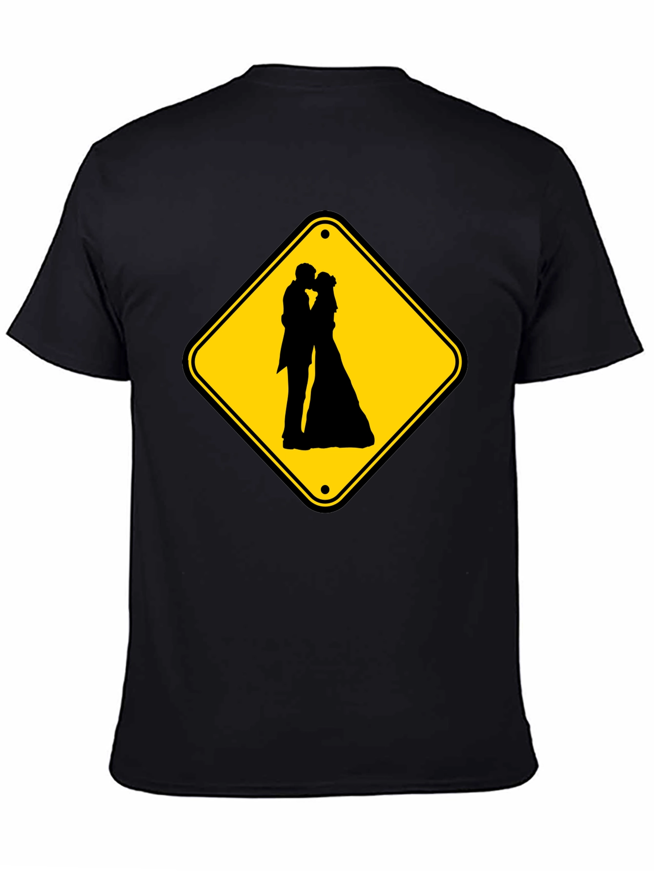 Wedding Ahead Sign T-Shirt - Novelty Black Tee