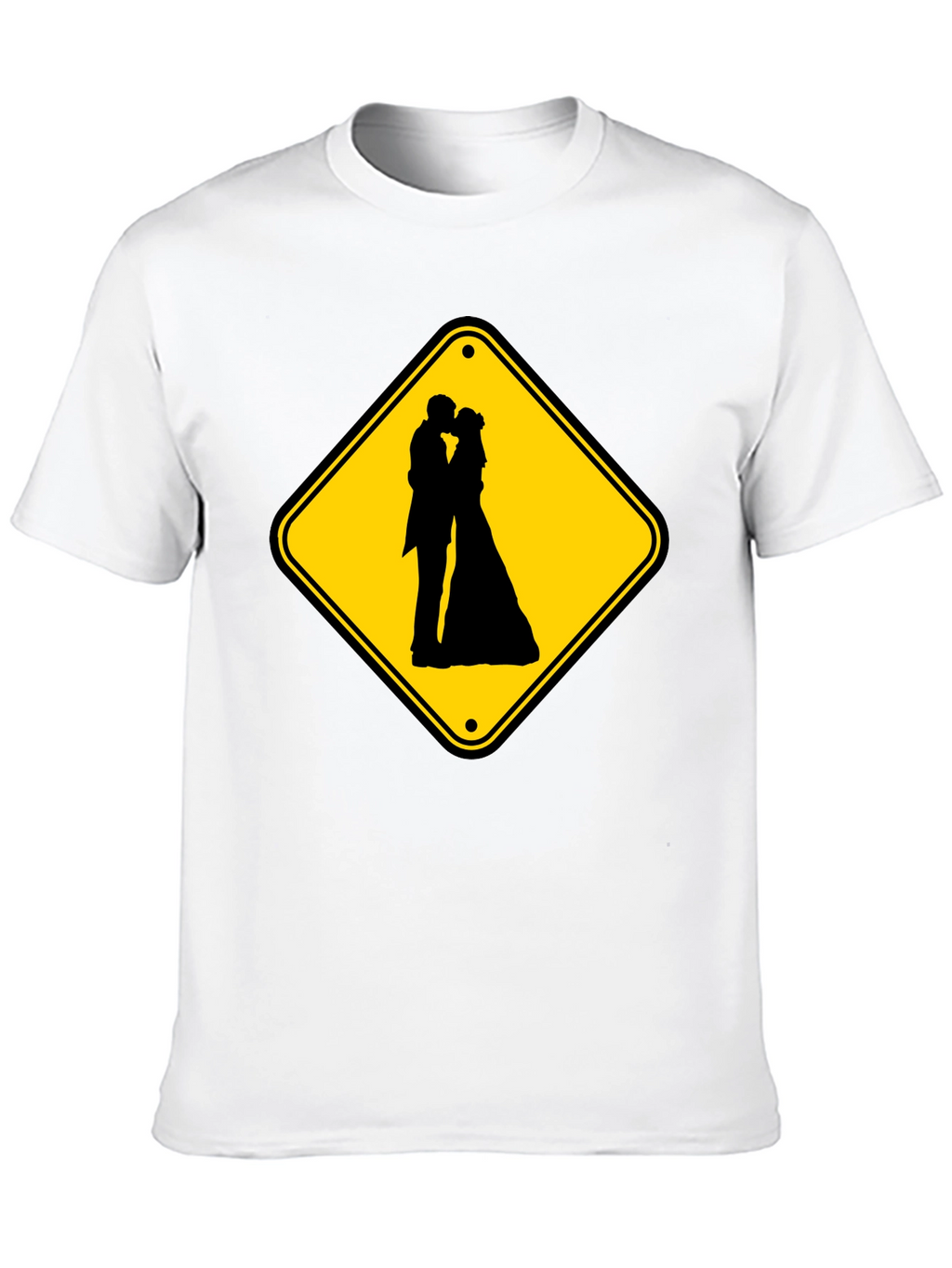 Wedding Ahead Sign T-Shirt - Novelty Black Tee