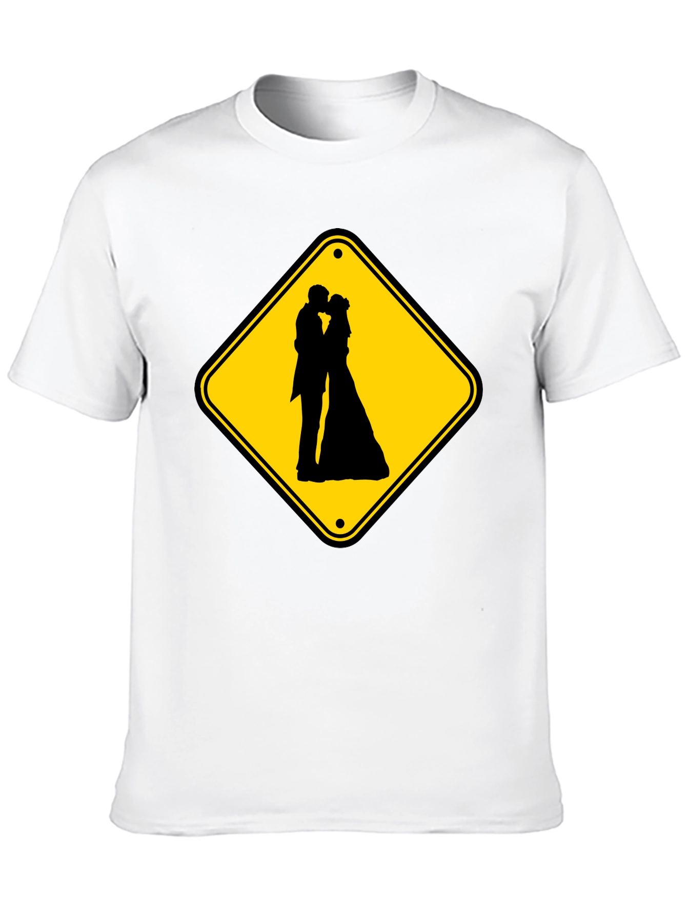 Wedding Ahead Sign T-Shirt - Novelty Black Tee