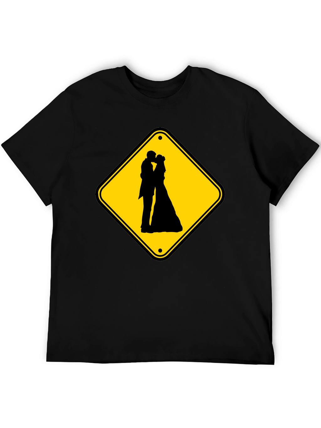 Wedding Ahead Sign T-Shirt - Novelty Black Tee