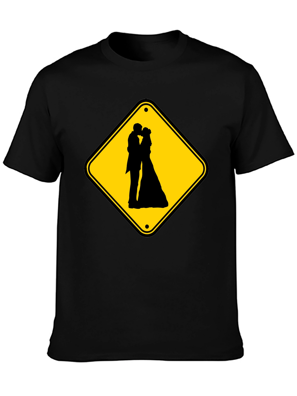 Wedding Ahead Sign T-Shirt - Novelty Black Tee