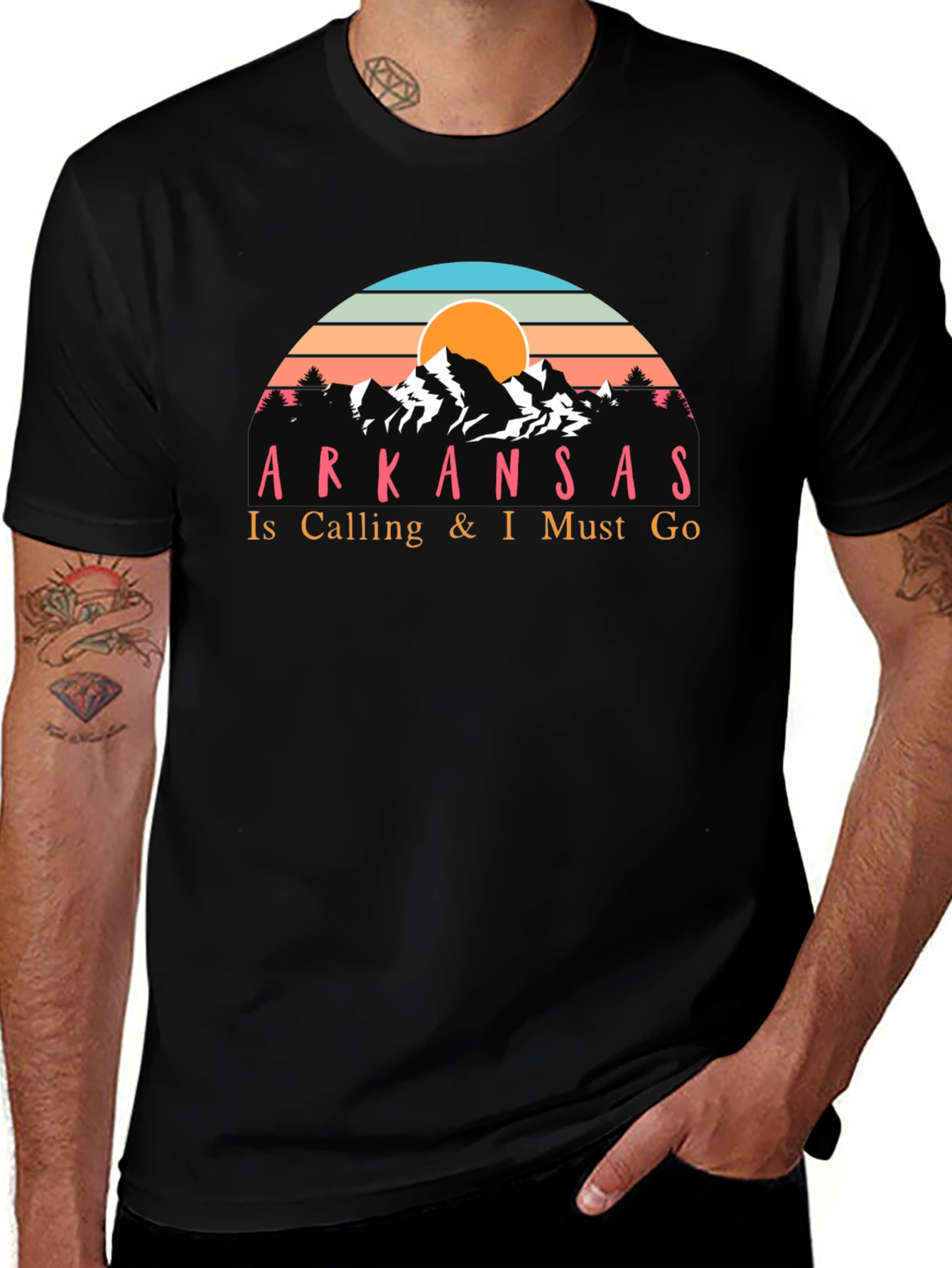 Arkansas Calling Mens Black T-Shirt