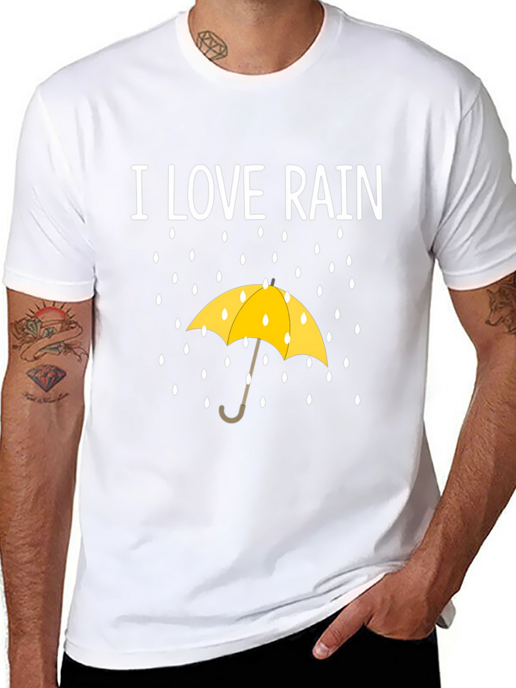 I Love Rain T-Shirt - Weather Umbrella Graphic Tee