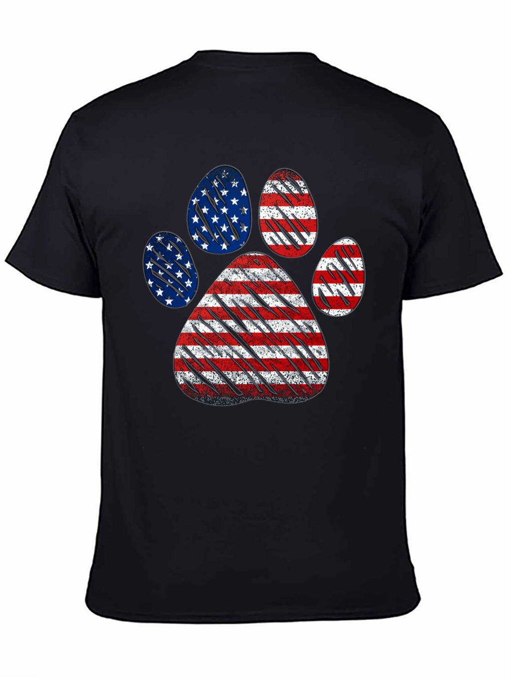 Patriotic Dog Paw Print T-Shirt