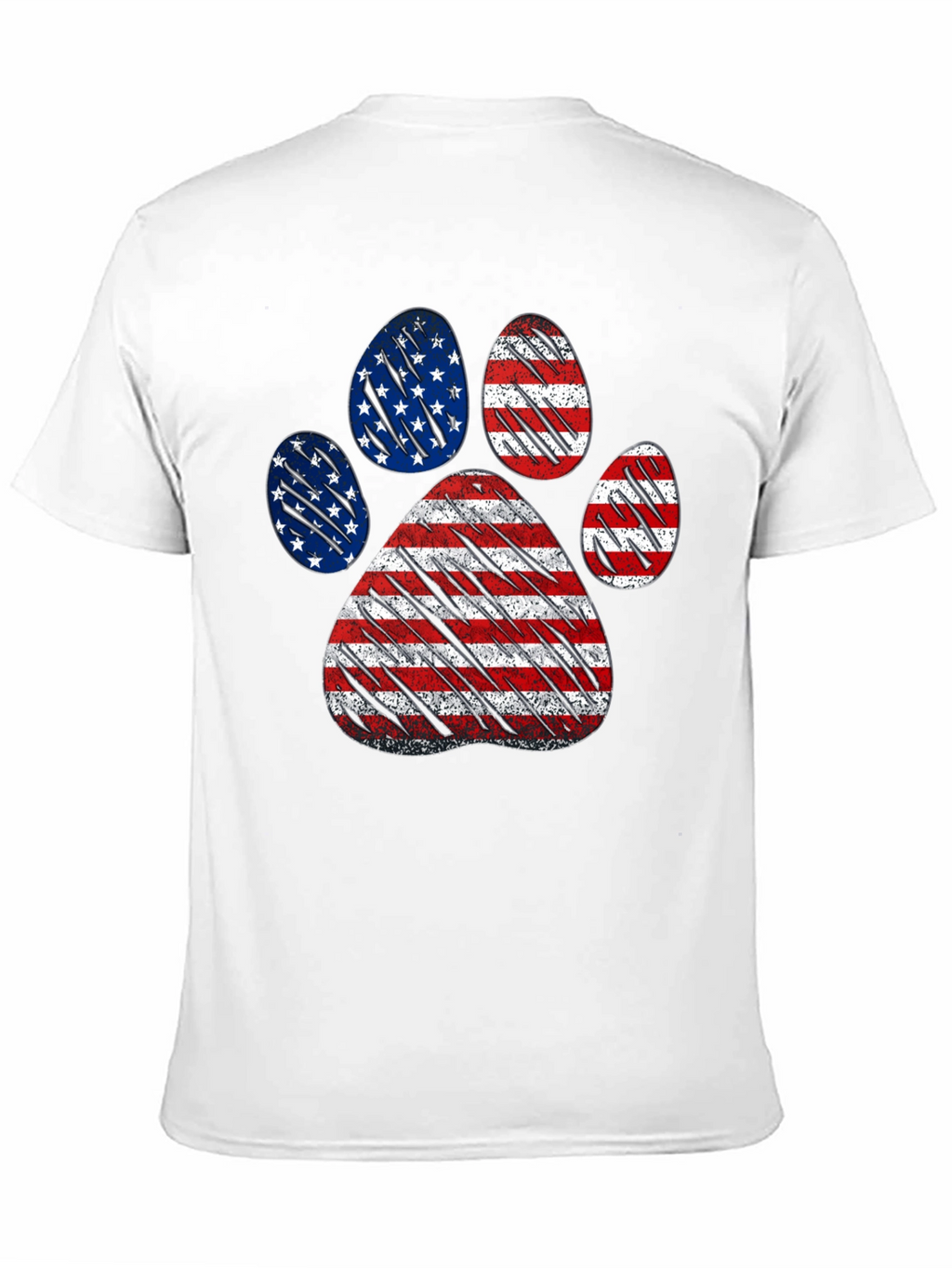 Patriotic Dog Paw Print T-Shirt