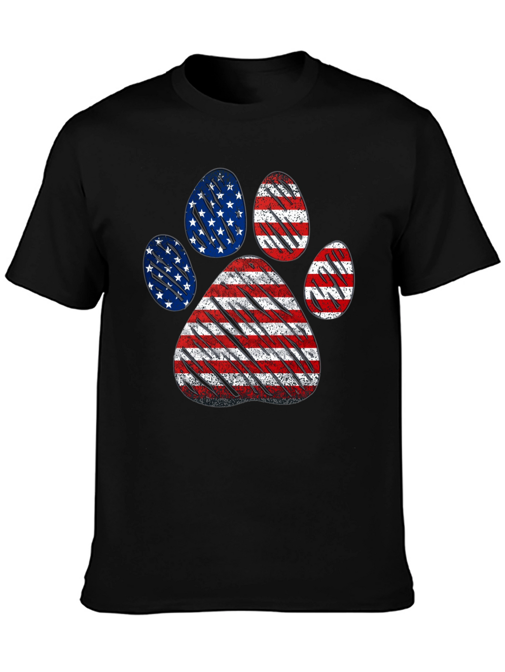 Patriotic Dog Paw Print T-Shirt