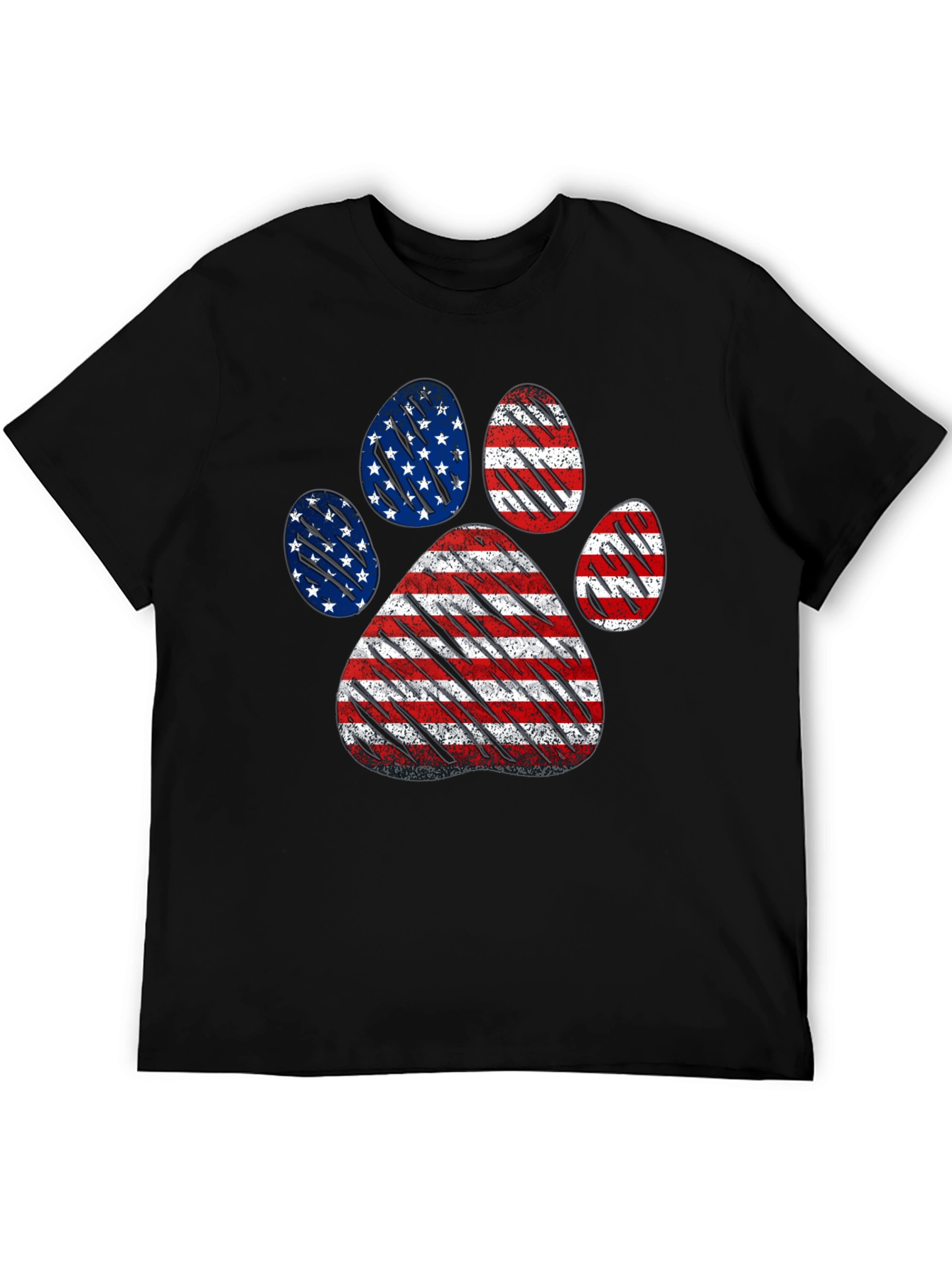 Patriotic Dog Paw Print T-Shirt