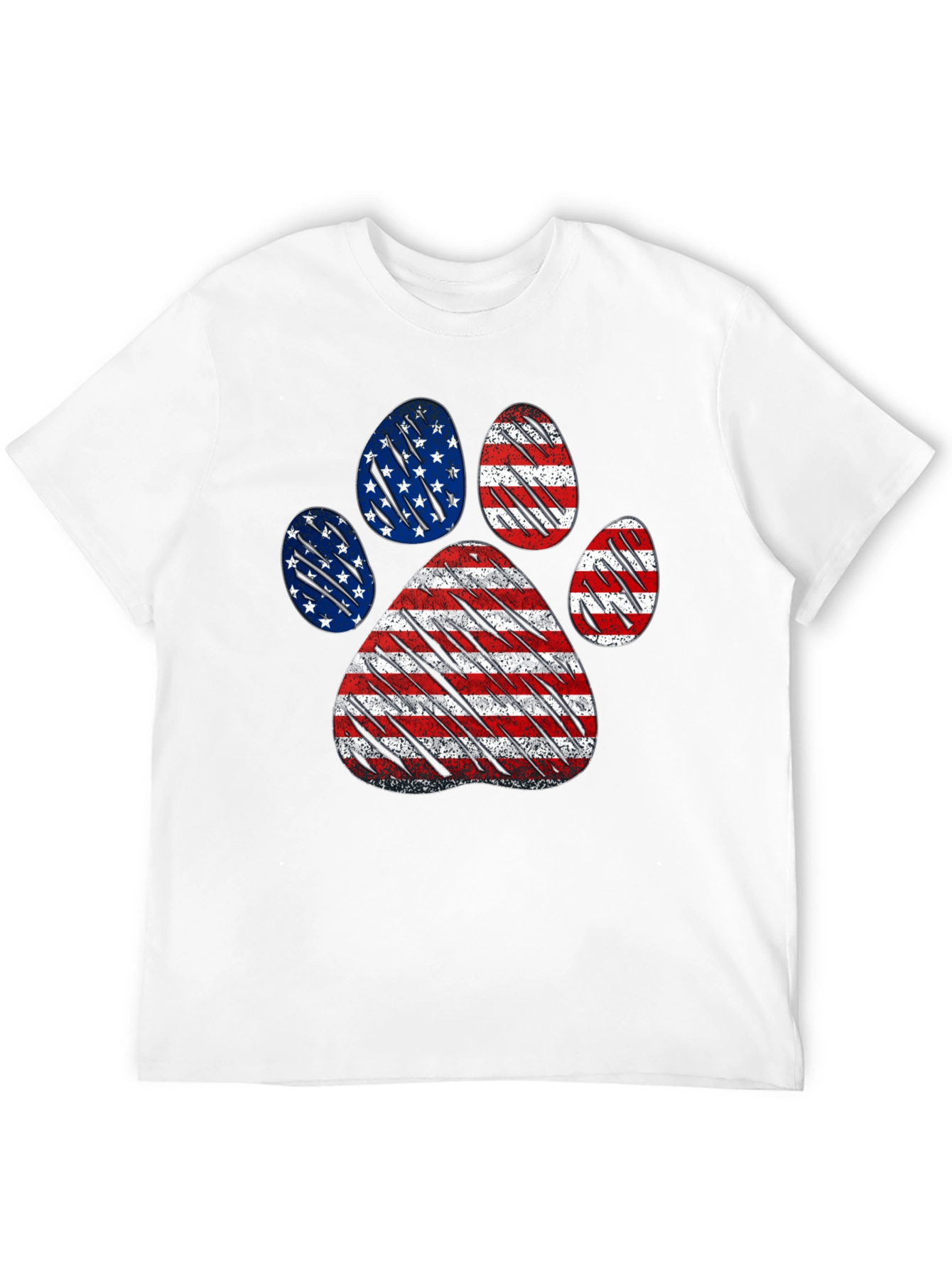 Patriotic Dog Paw Print T-Shirt