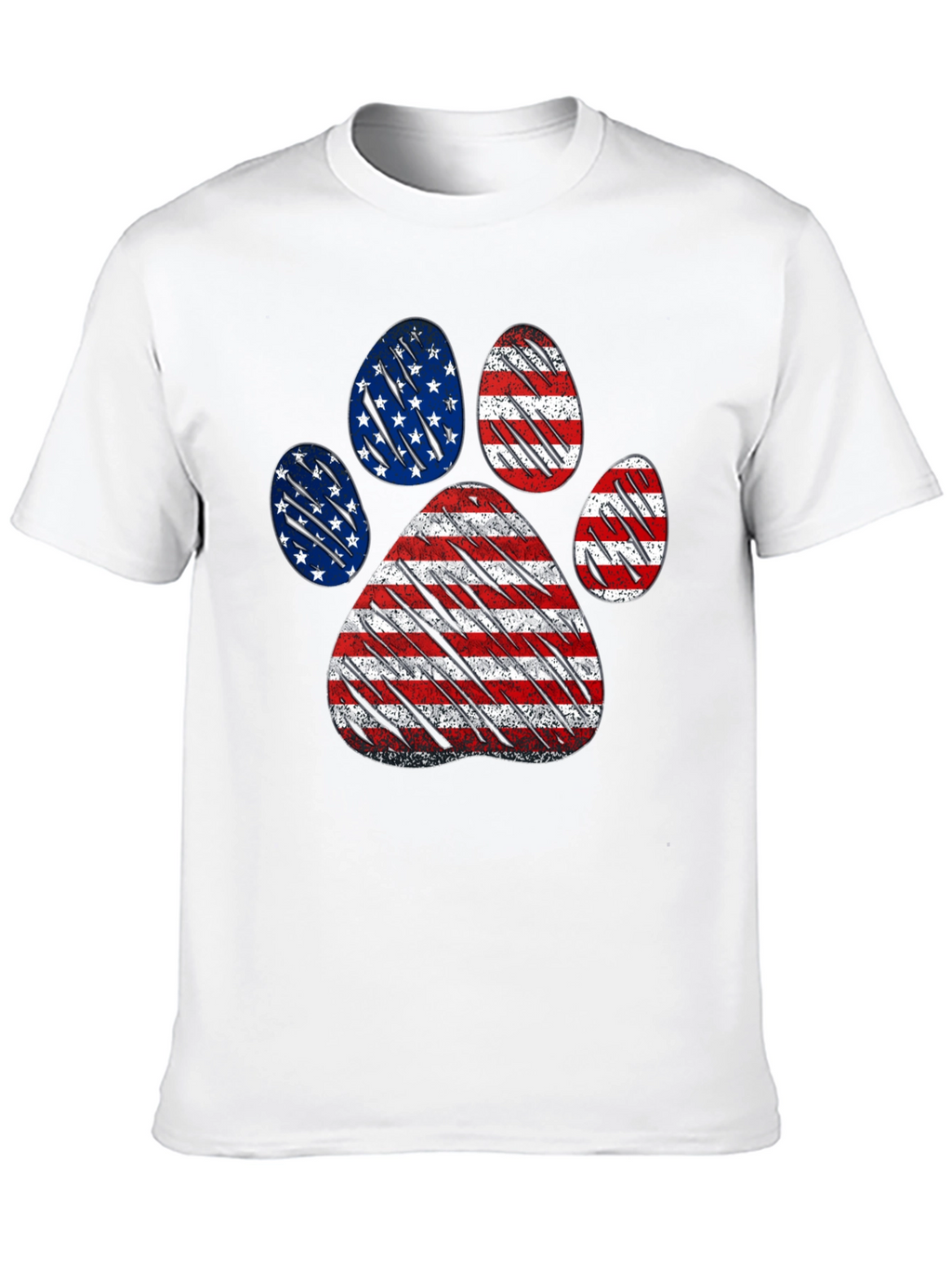 Patriotic Dog Paw Print T-Shirt