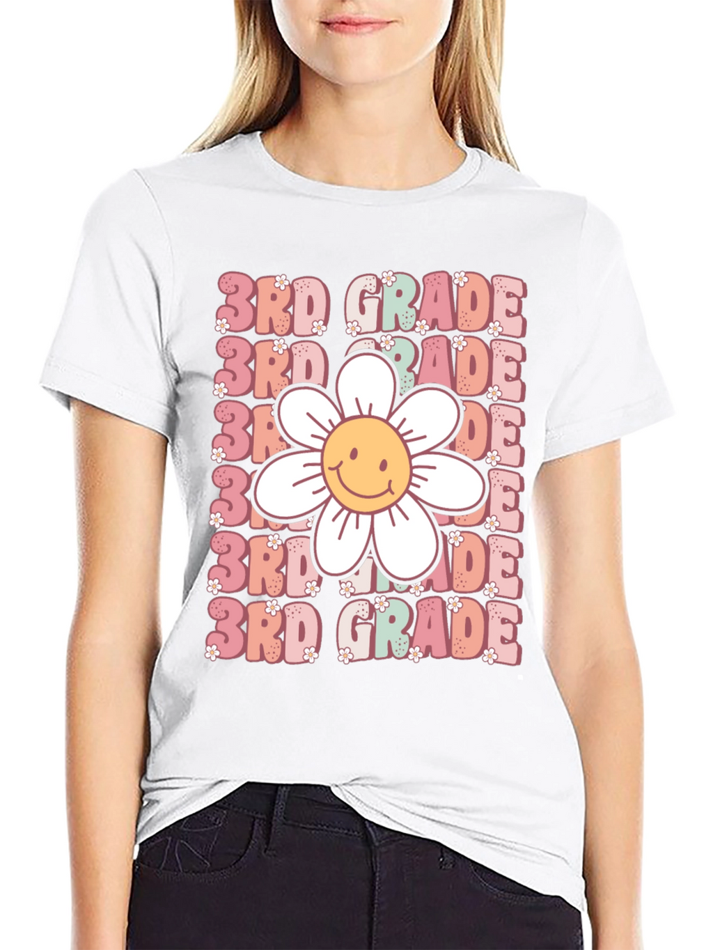 3rd Grade Smiley Flower T-Shirt