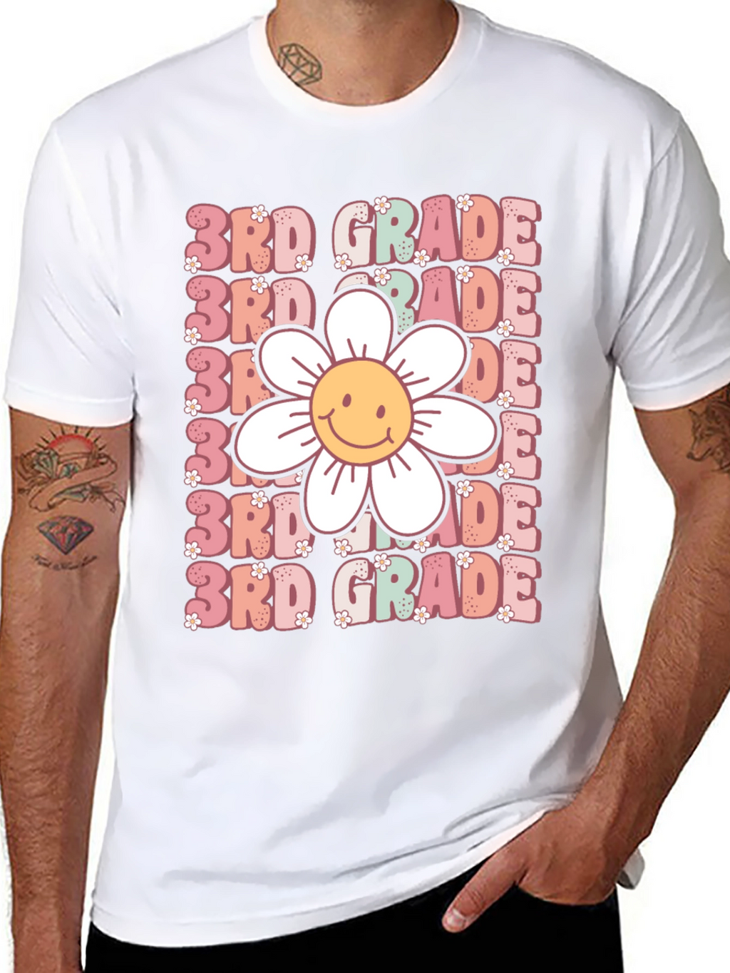 3rd Grade Smiley Flower T-Shirt