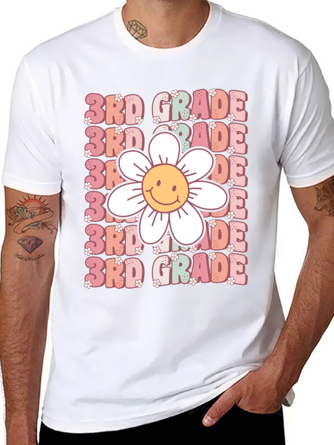 3rd Grade Smiley Flower T-Shirt