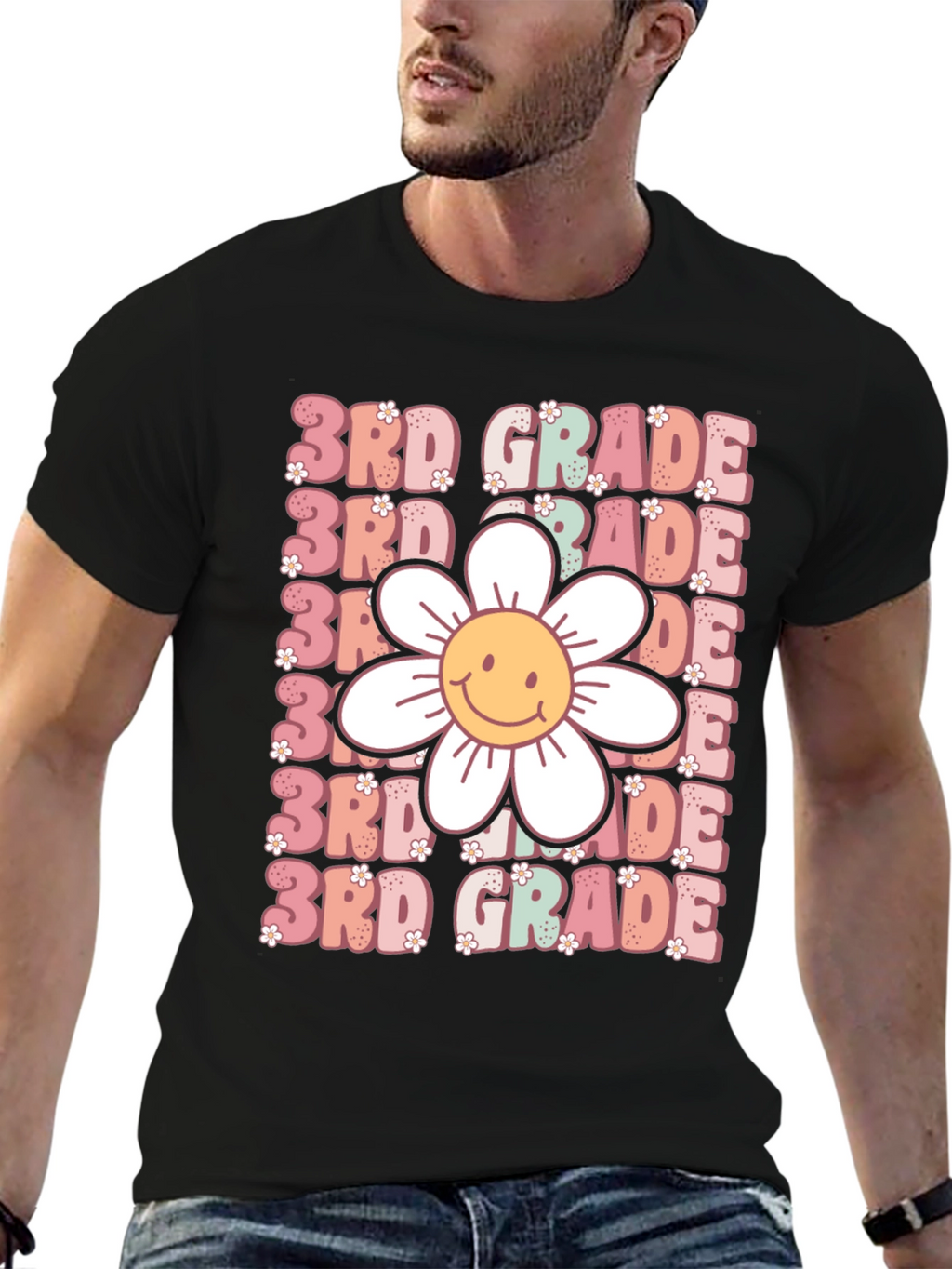 3rd Grade Smiley Flower T-Shirt