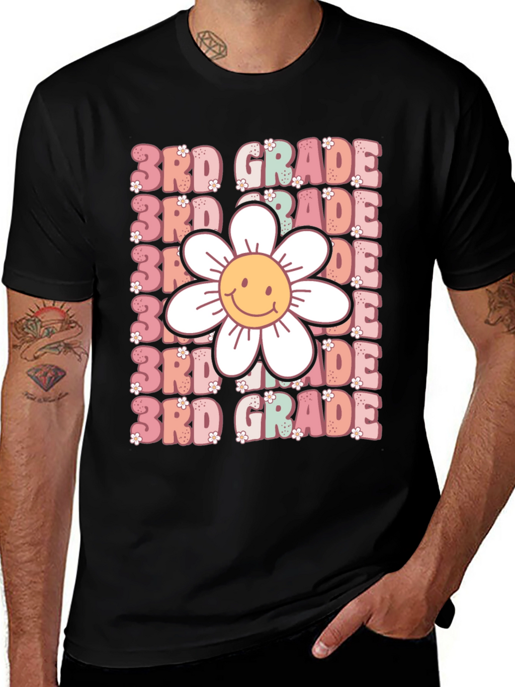 3rd Grade Smiley Flower T-Shirt