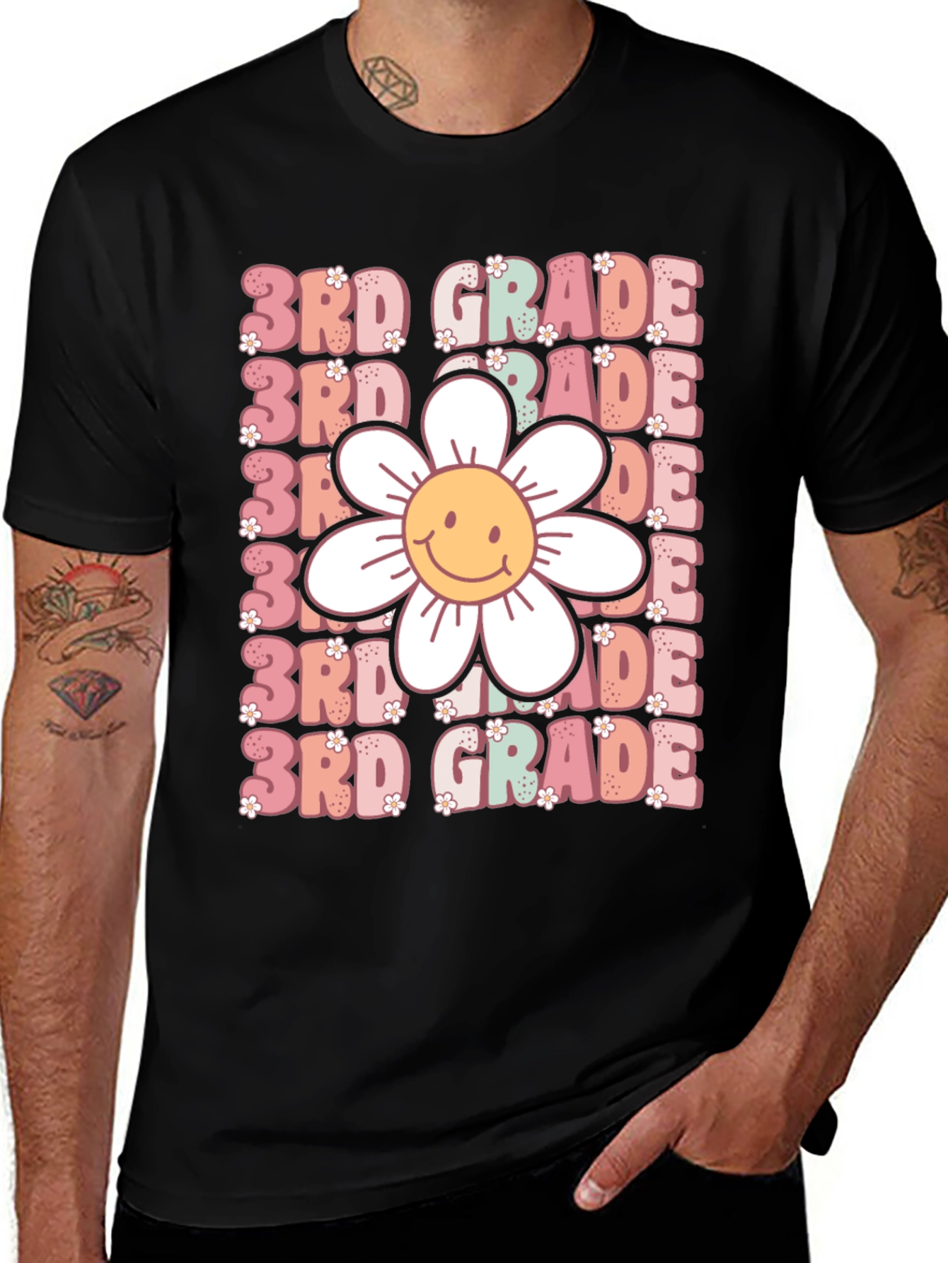3rd Grade Smiley Flower T-Shirt