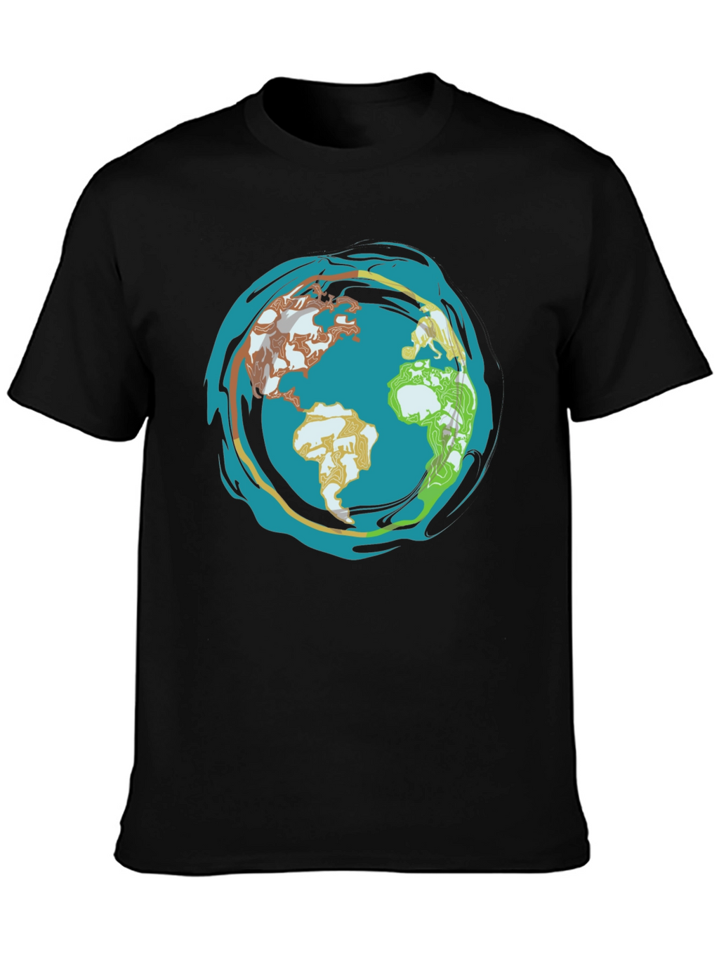 Earth Graphic T-Shirt - Global Design Black Tee