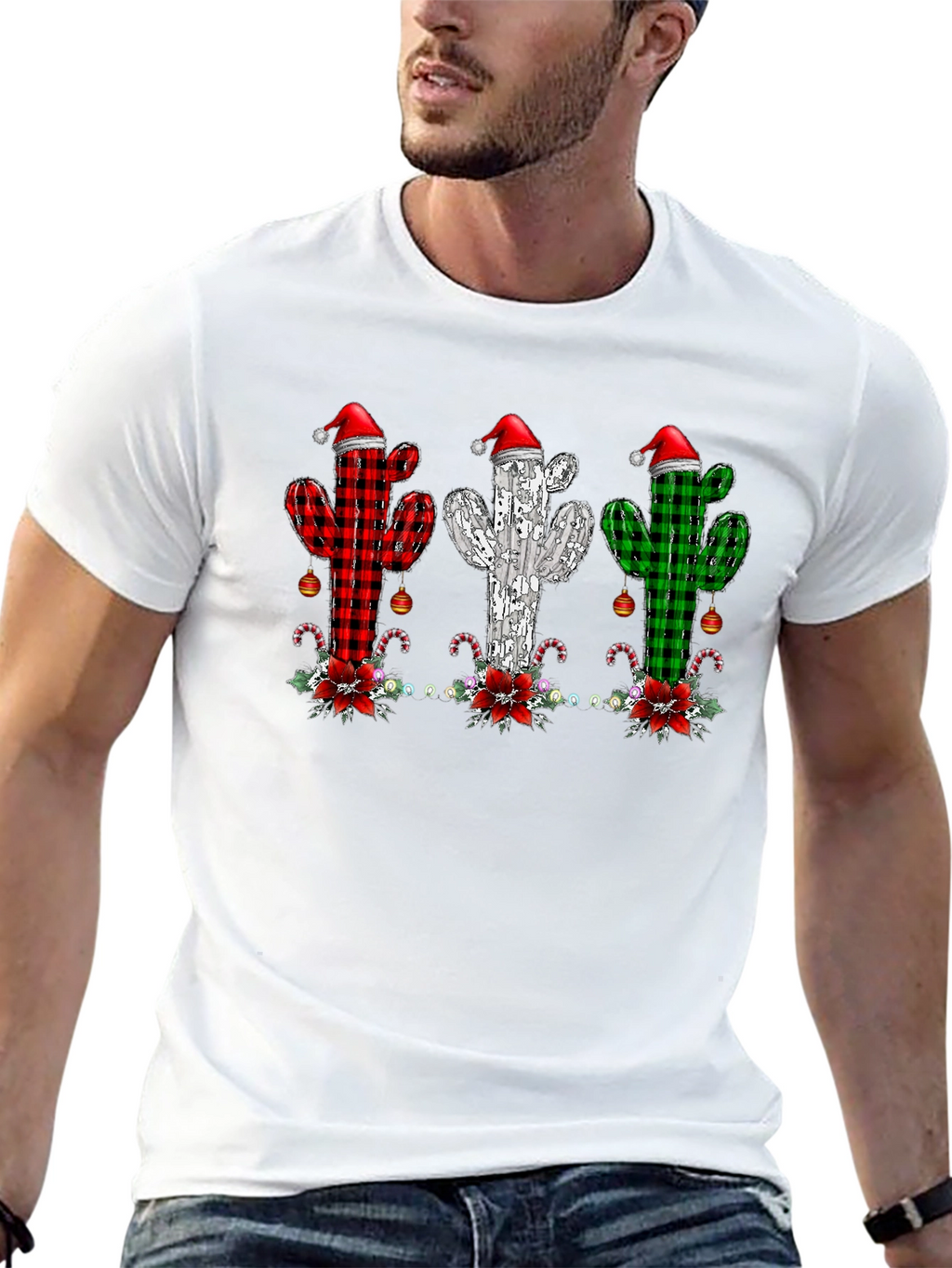 Festive Cactus Christmas T-Shirt