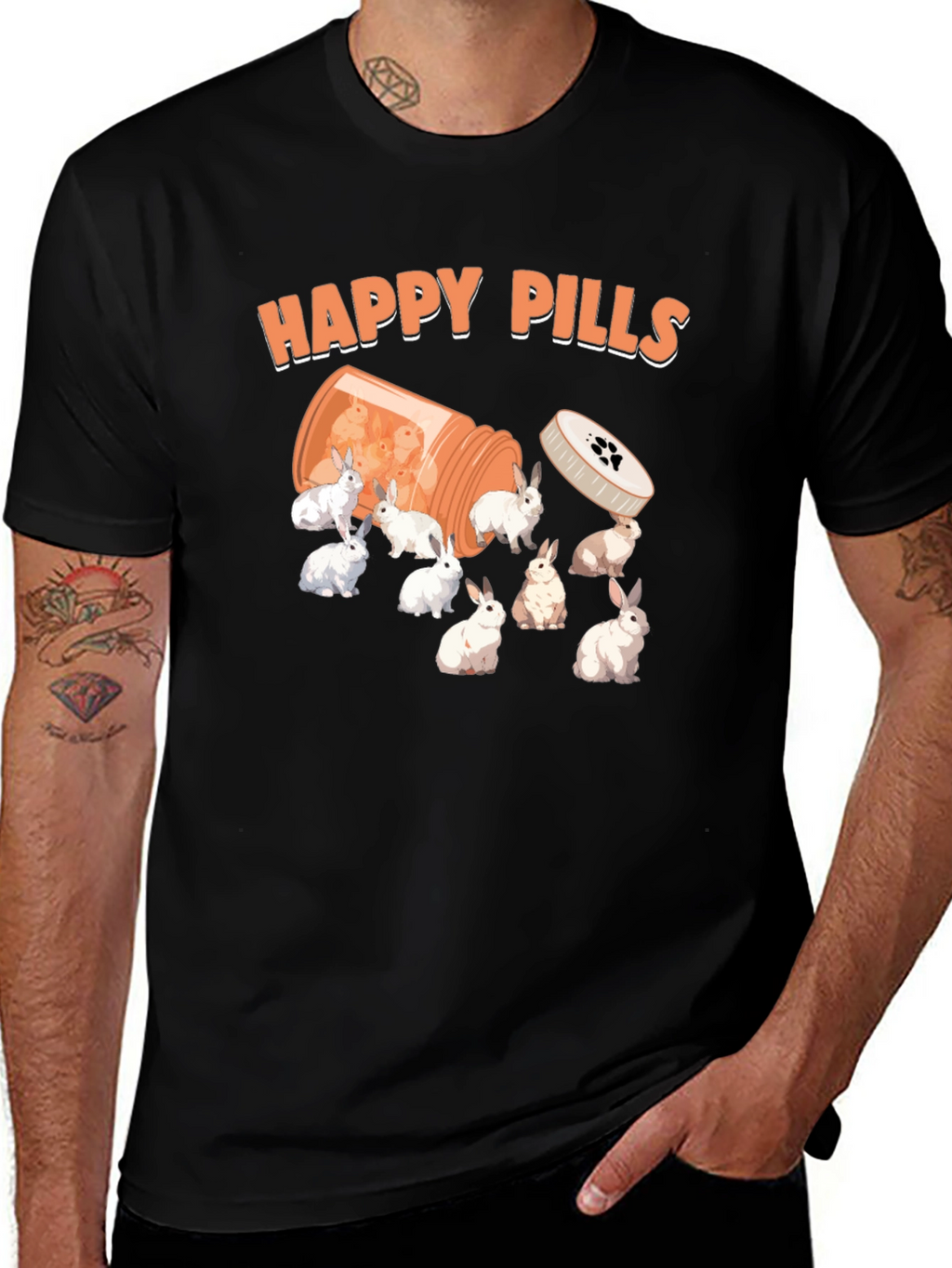 Happy Pills Funny Bunny T-Shirt