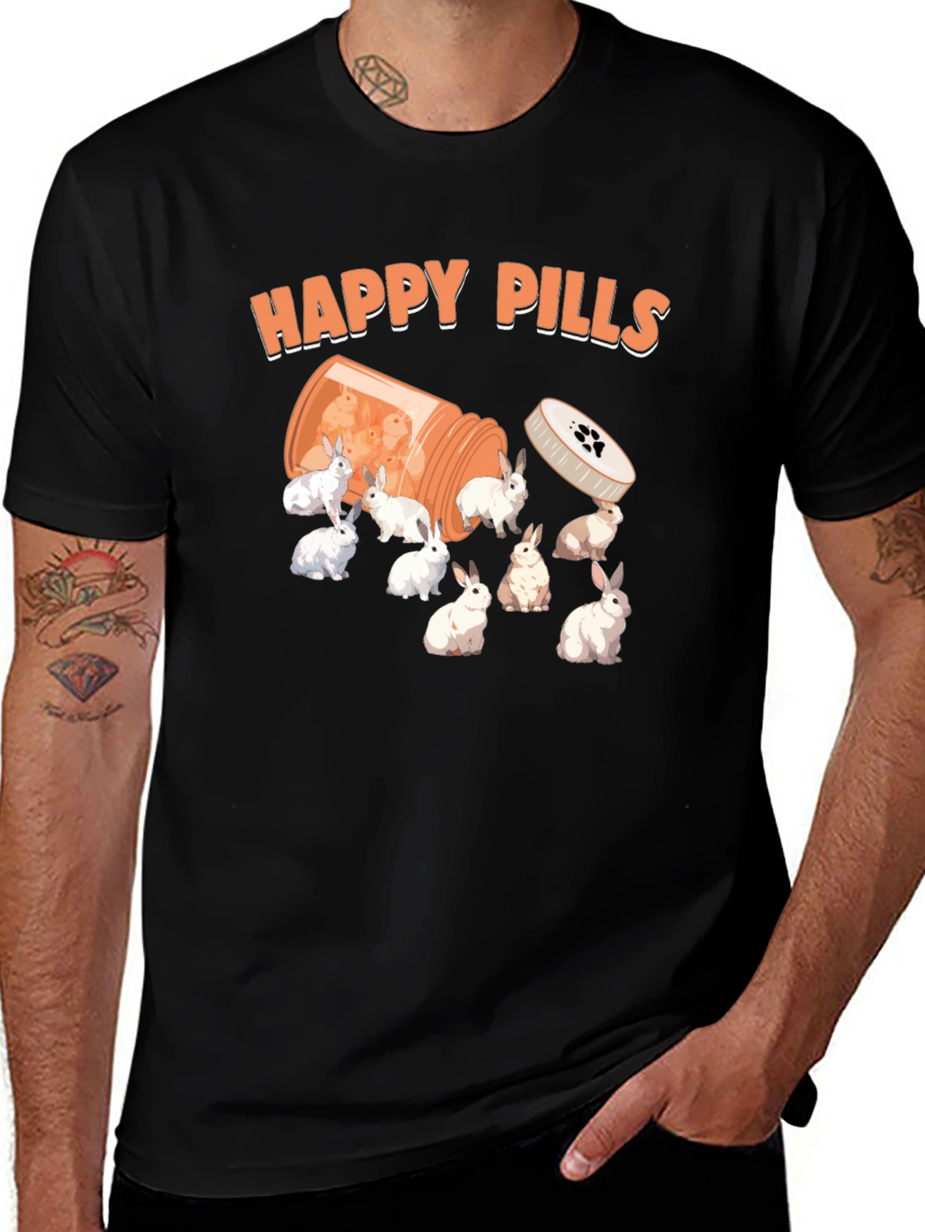 Happy Pills Funny Bunny T-Shirt