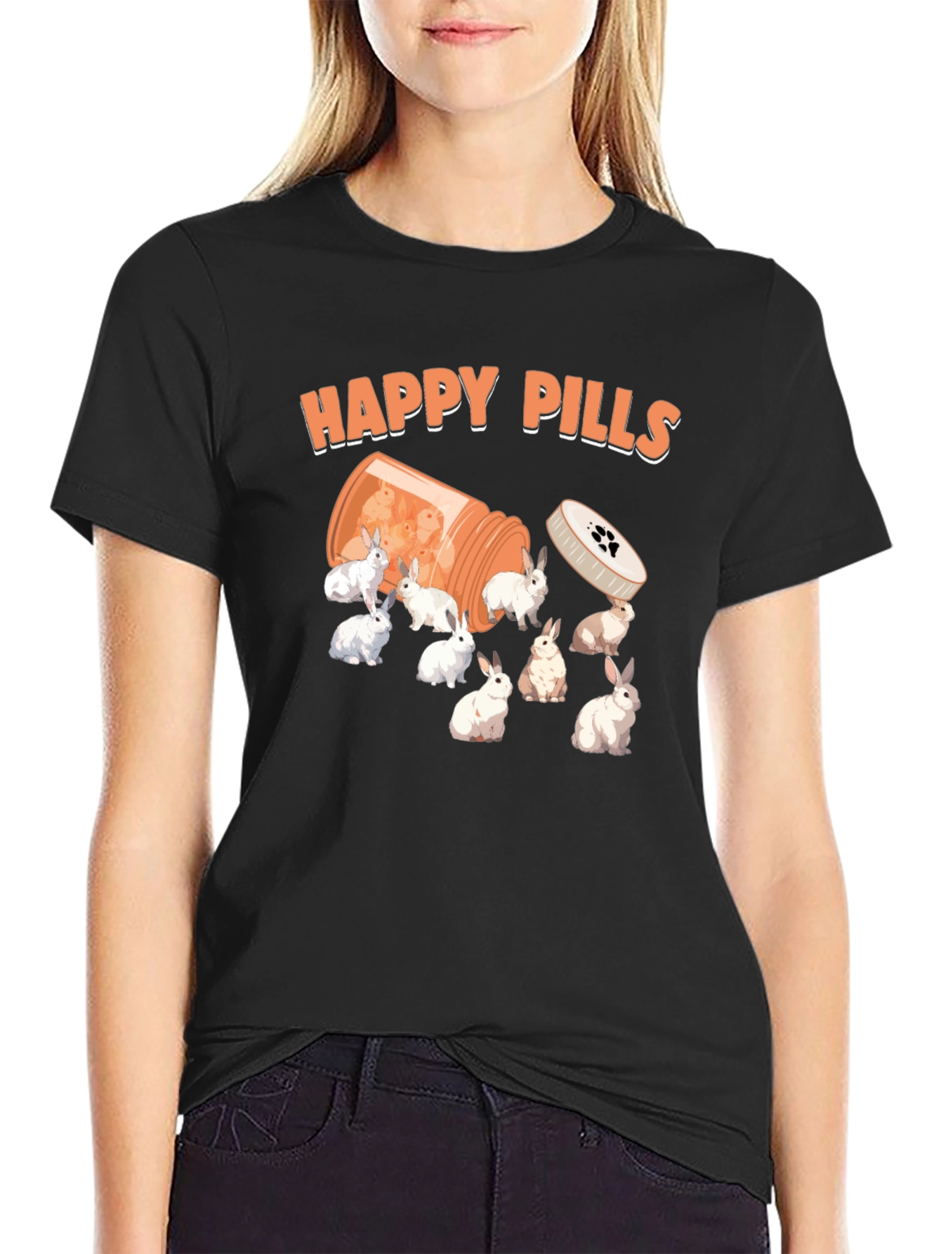 Happy Pills Funny Bunny T-Shirt
