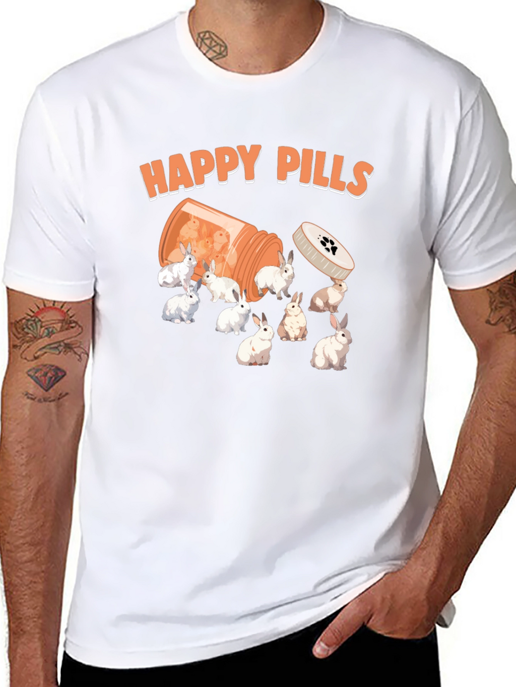 Happy Pills Funny Bunny T-Shirt