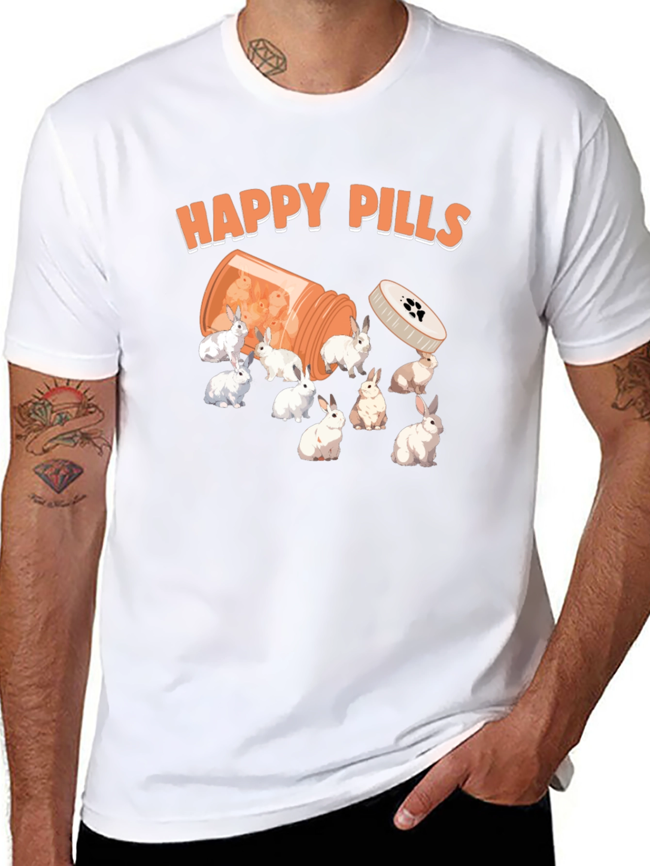 Happy Pills Funny Bunny T-Shirt