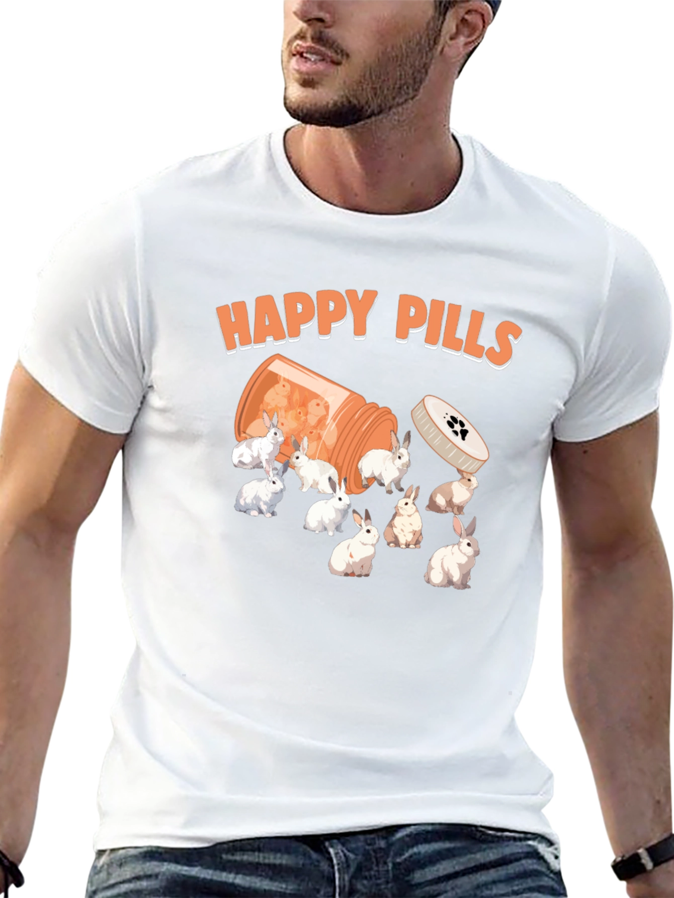Happy Pills Funny Bunny T-Shirt