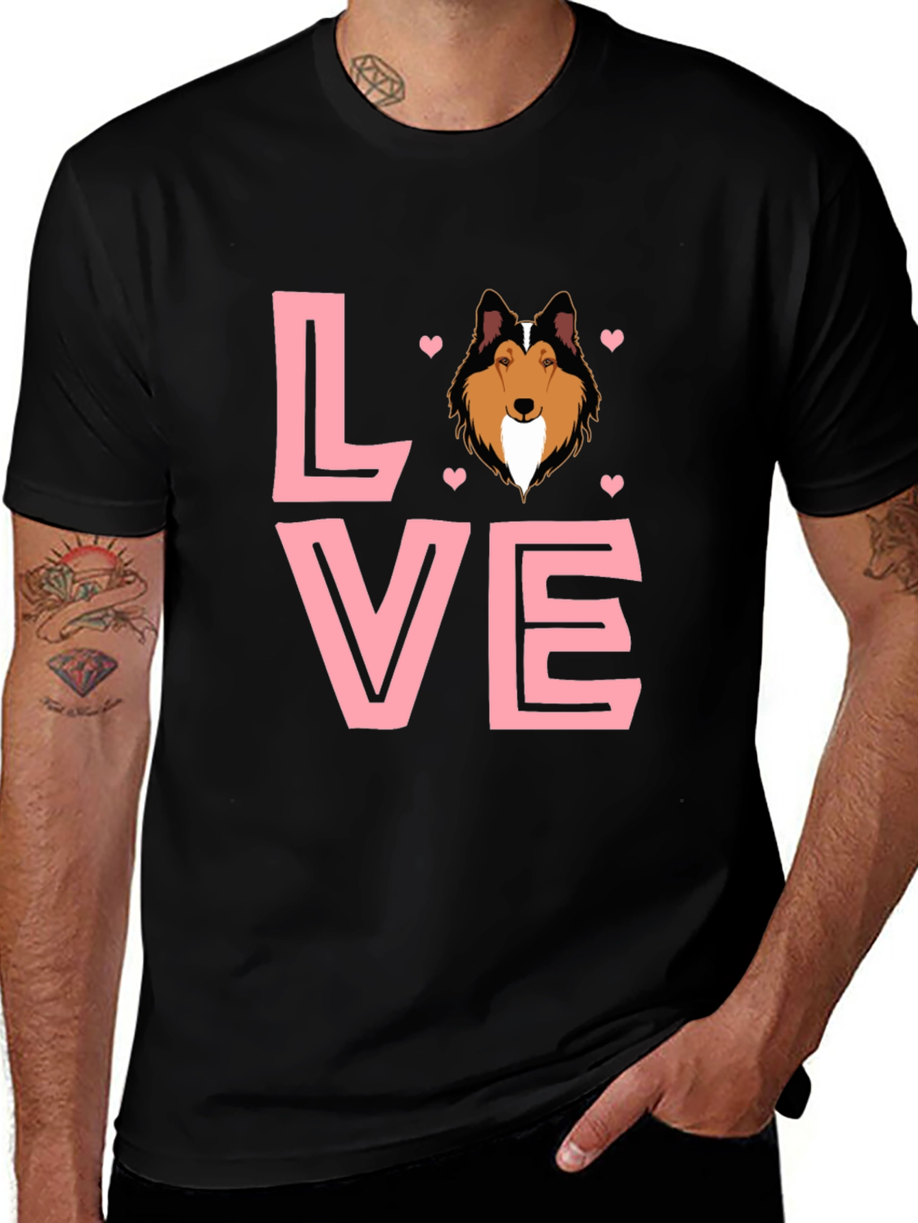 Dog Breed LOVE Graphic Tee - Black