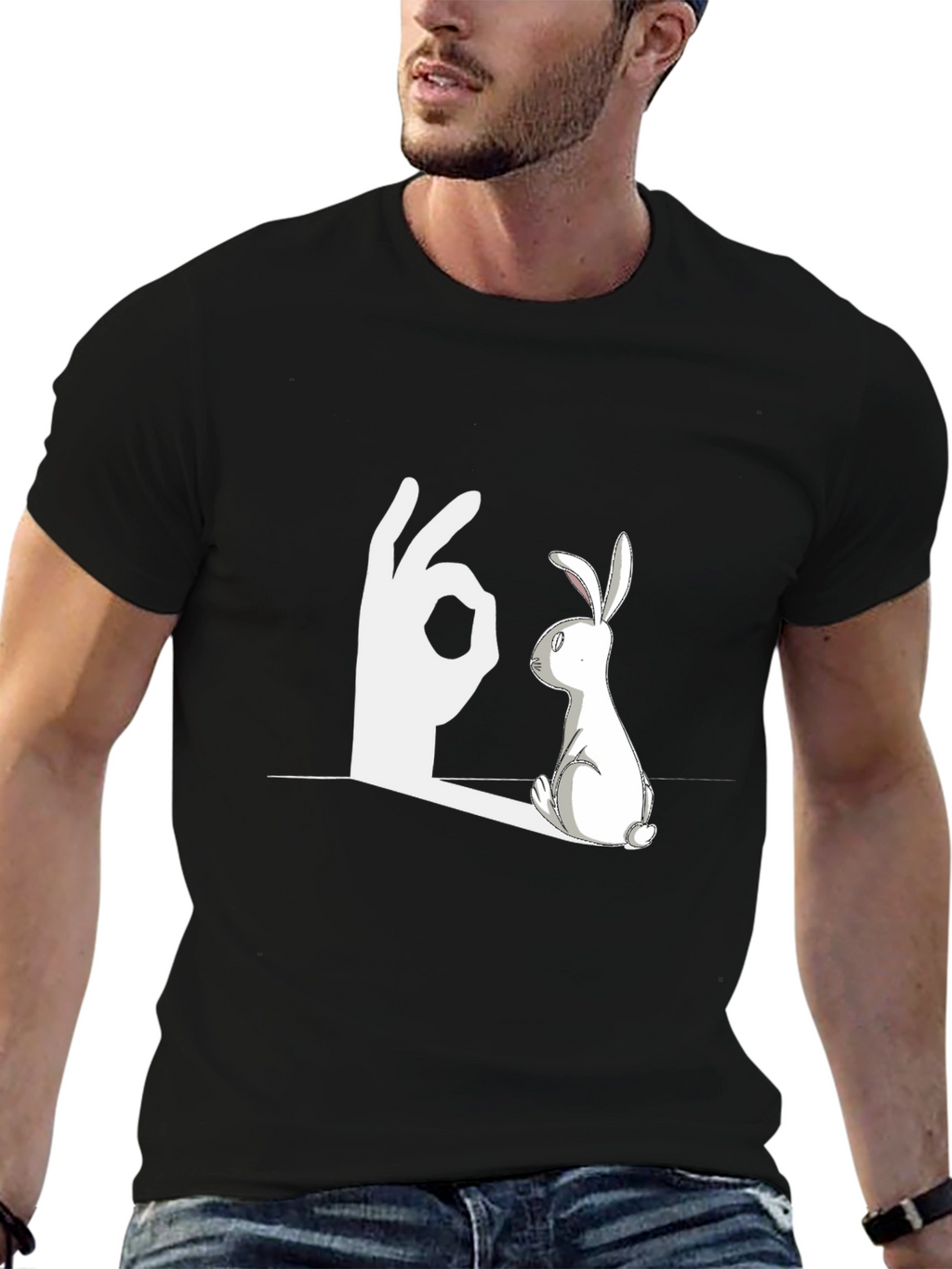 Rabbit Shadow Illusion Graphic Tee