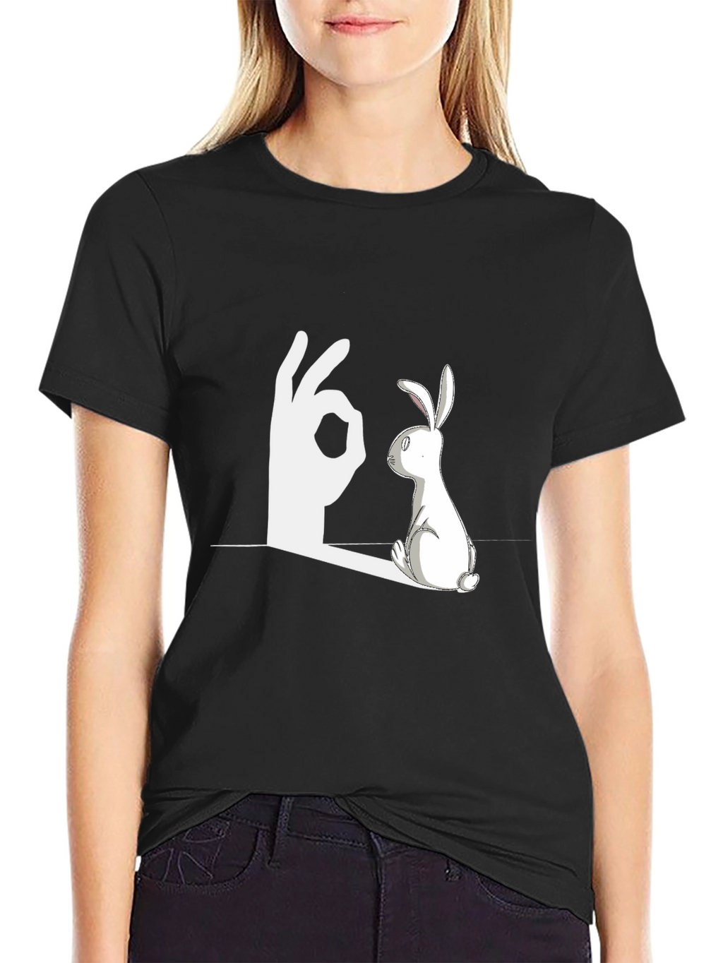 Rabbit Shadow Illusion Graphic Tee