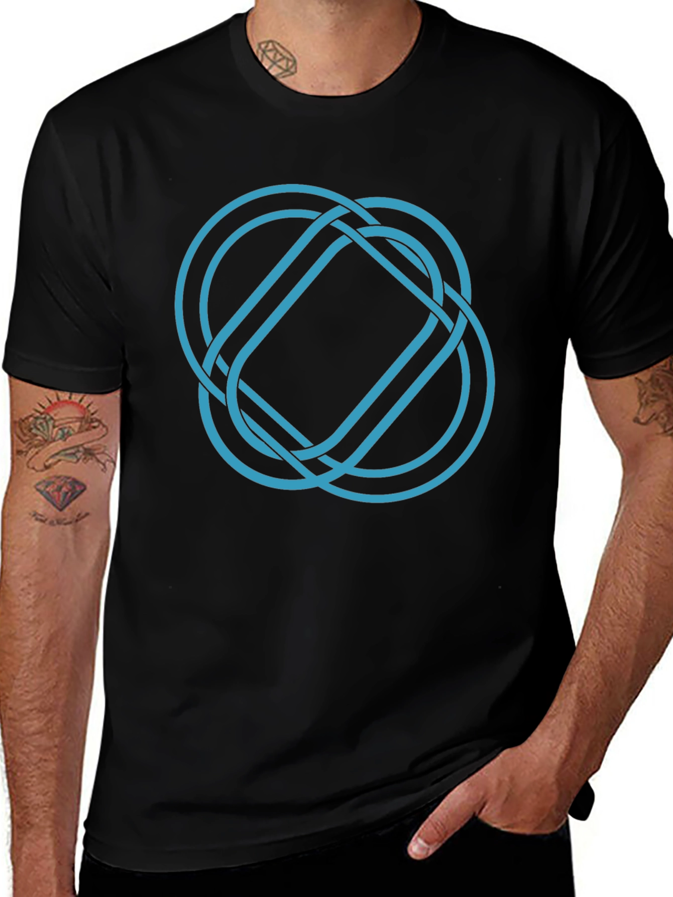 Geometric Knot Tee - Stylish Graphic Print Shirt