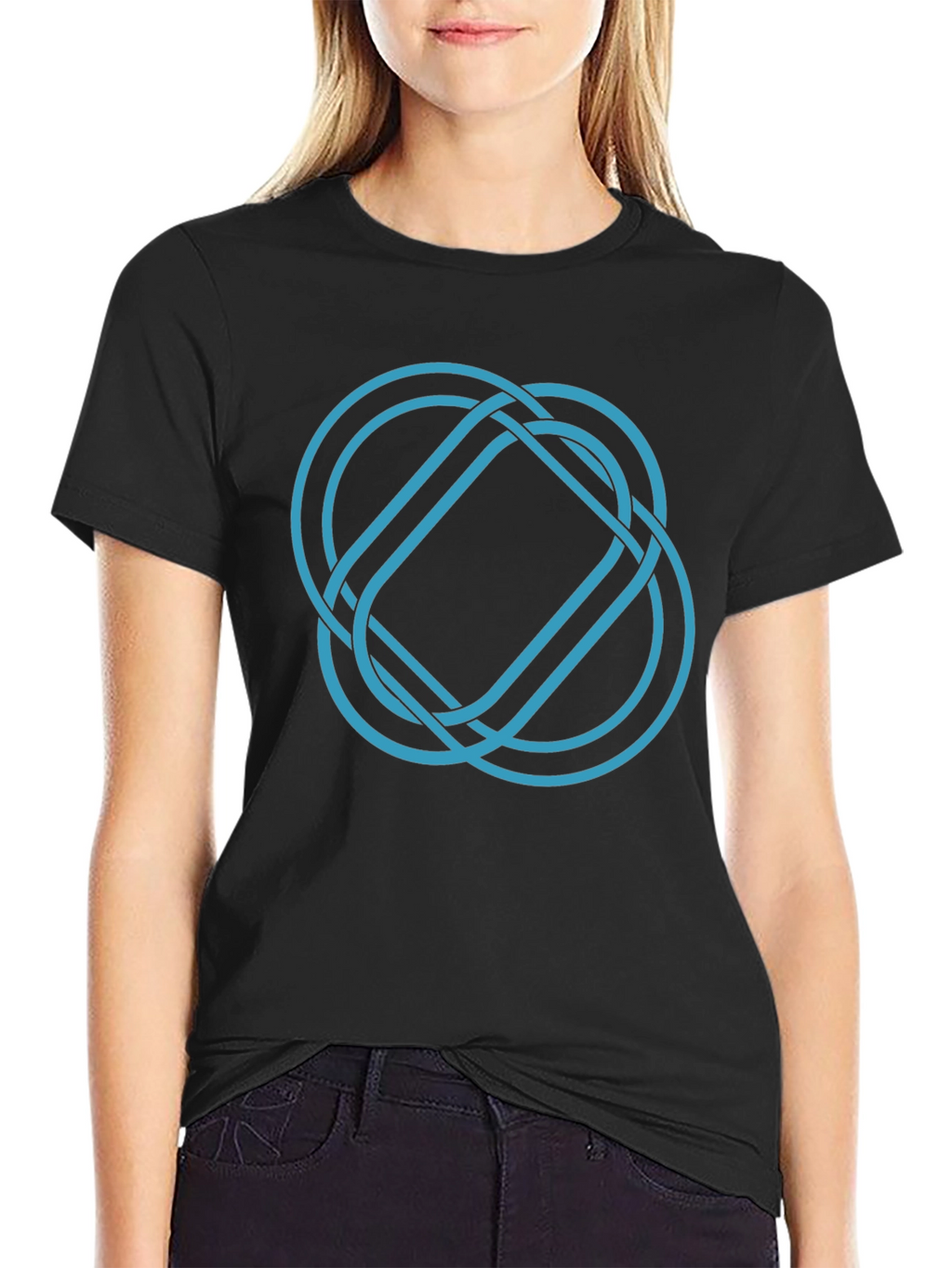 Geometric Knot Tee - Stylish Graphic Print Shirt