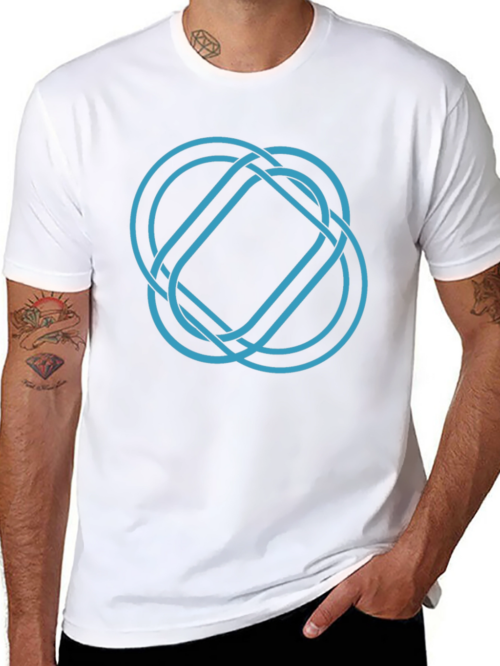 Geometric Knot Tee - Stylish Graphic Print Shirt