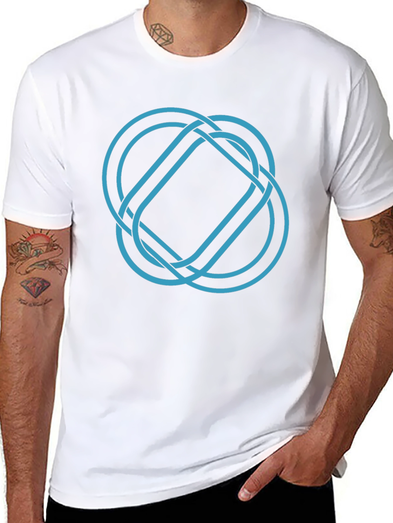 Geometric Knot Tee - Stylish Graphic Print Shirt